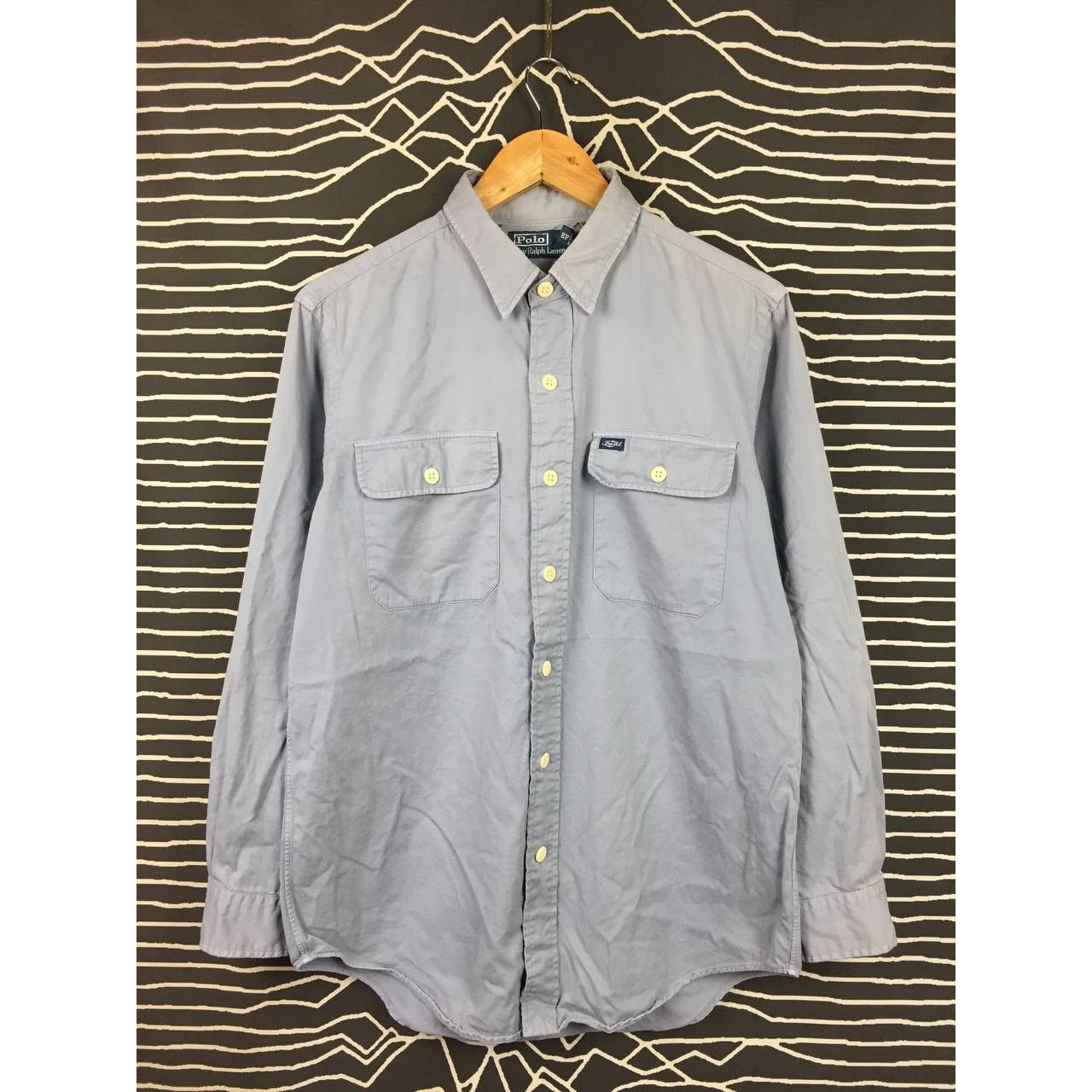 Polo Ralph Lauren × Vintage Vtg Polo Ralph Lauren Twill Pocket Western Workwear Shirt Size US L / EU 52-54 / 3 - 1 Thumbnail