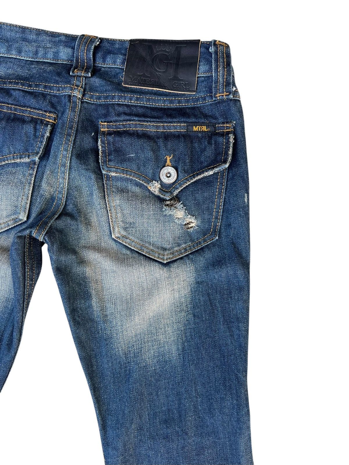 If Six Was Nine × Japanese Brand × Le Grande Bleu (L.G.B.) Material Girl Japan Distressed Denim Super Flare Jeans Size 26" / US 2 / IT 38 - 18 Thumbnail