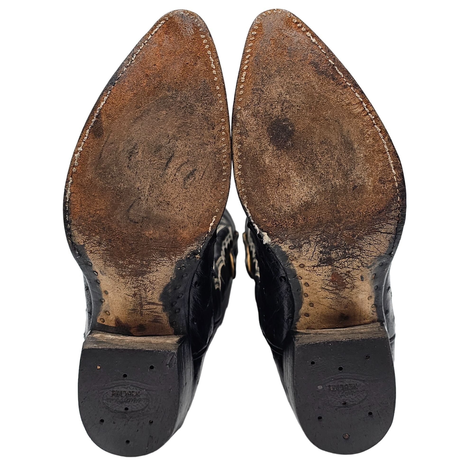Other Vintage Honcho Boots Exotic Full Quill Ostrich Black Cowboy Size US 10 / EU 43 - 4 Thumbnail