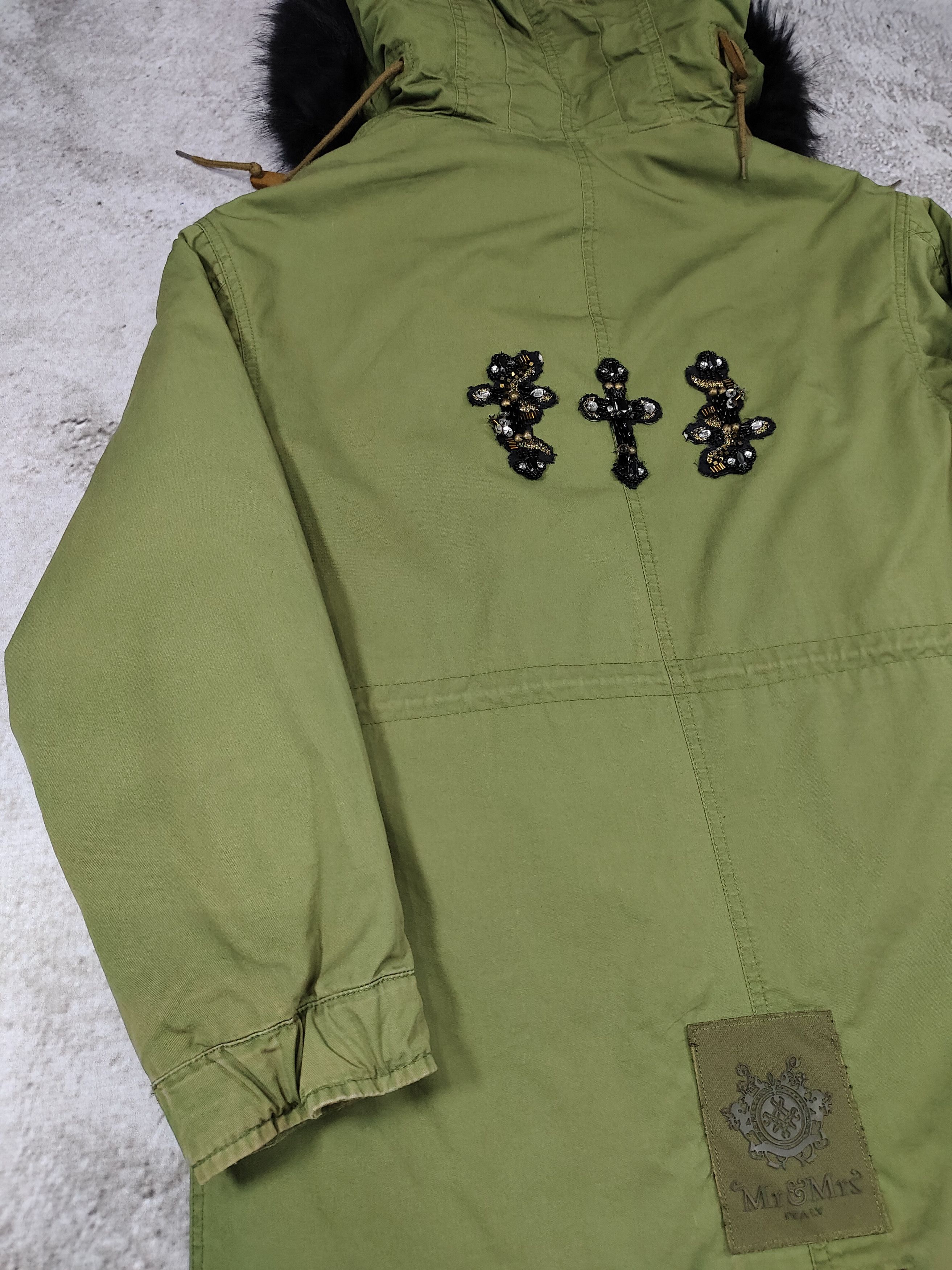 MR & MRS ITALY Mr & Mrs Italy-Beaded Sequin Patch Racoon Fur Military Parka Size US M / EU 48-50 / 2 - 10 Thumbnail