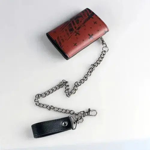 Other Y2K Maroon Skull Cross Wallet Size ONE SIZE - 2 Thumbnail