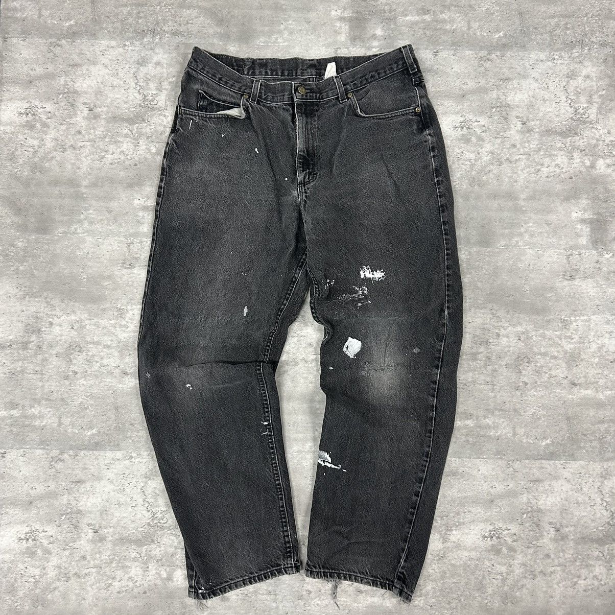 Vintage crazy faded black denim jeans size 38x32 Size US 38 / EU 54 - 1 Thumbnail
