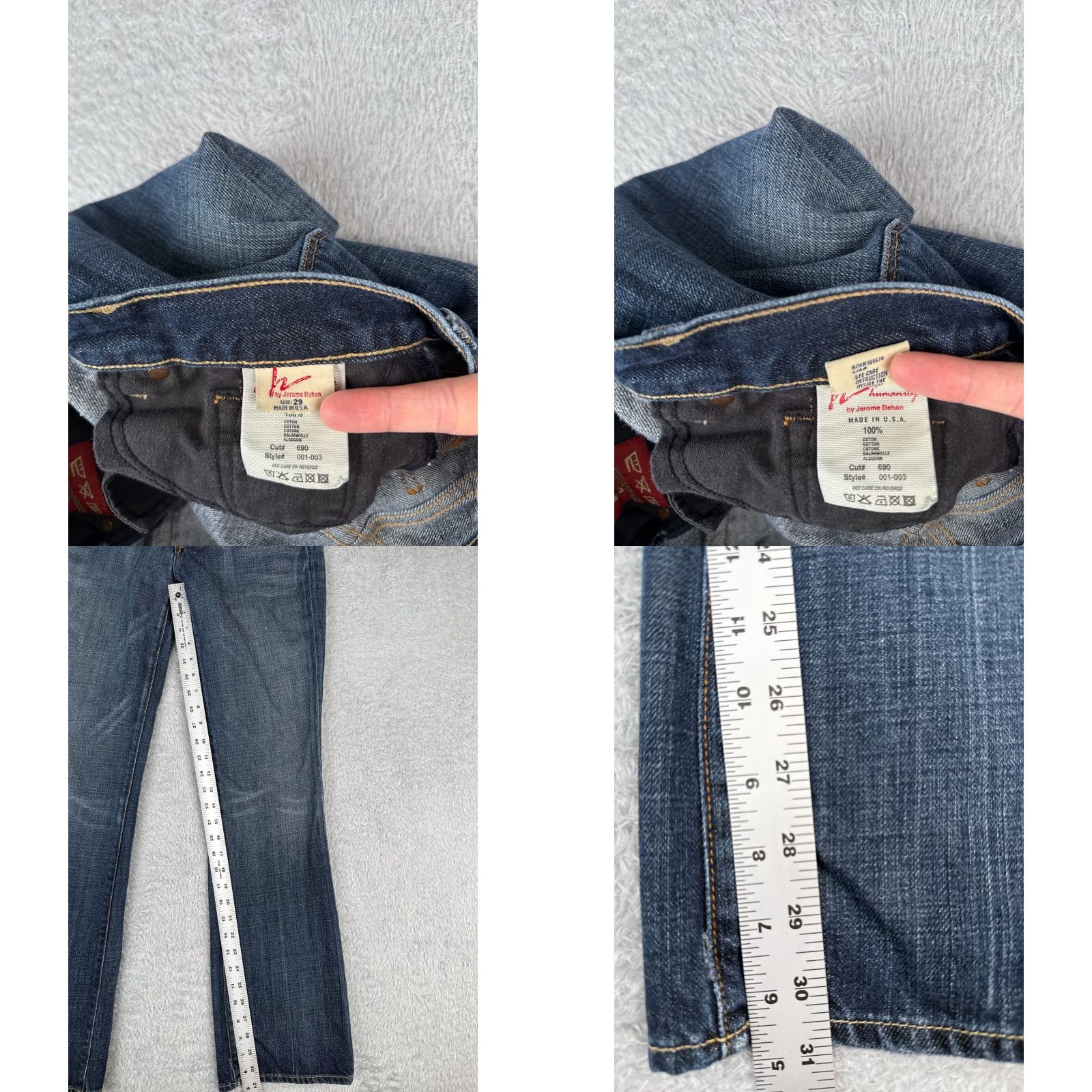 Citizens Of Humanity Citizens of Humanity Women's Jeans 29 Blue Denim Kelly 001 Low Rise Bootcut 30x31 Distressed Relaxed Fit Size 29" - 8 Thumbnail