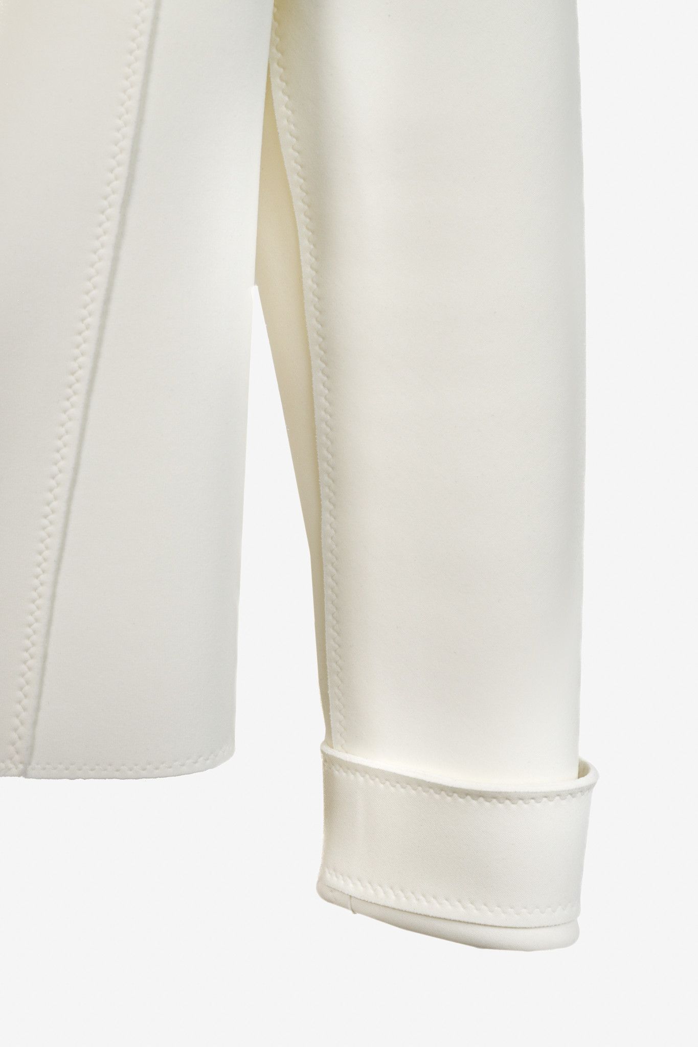 Marie Saint Pierre Marie Saint Pierre White Scuba Neoprene Blazer Jacket Size M / US 6-8 / IT 42-44 - 6 Thumbnail