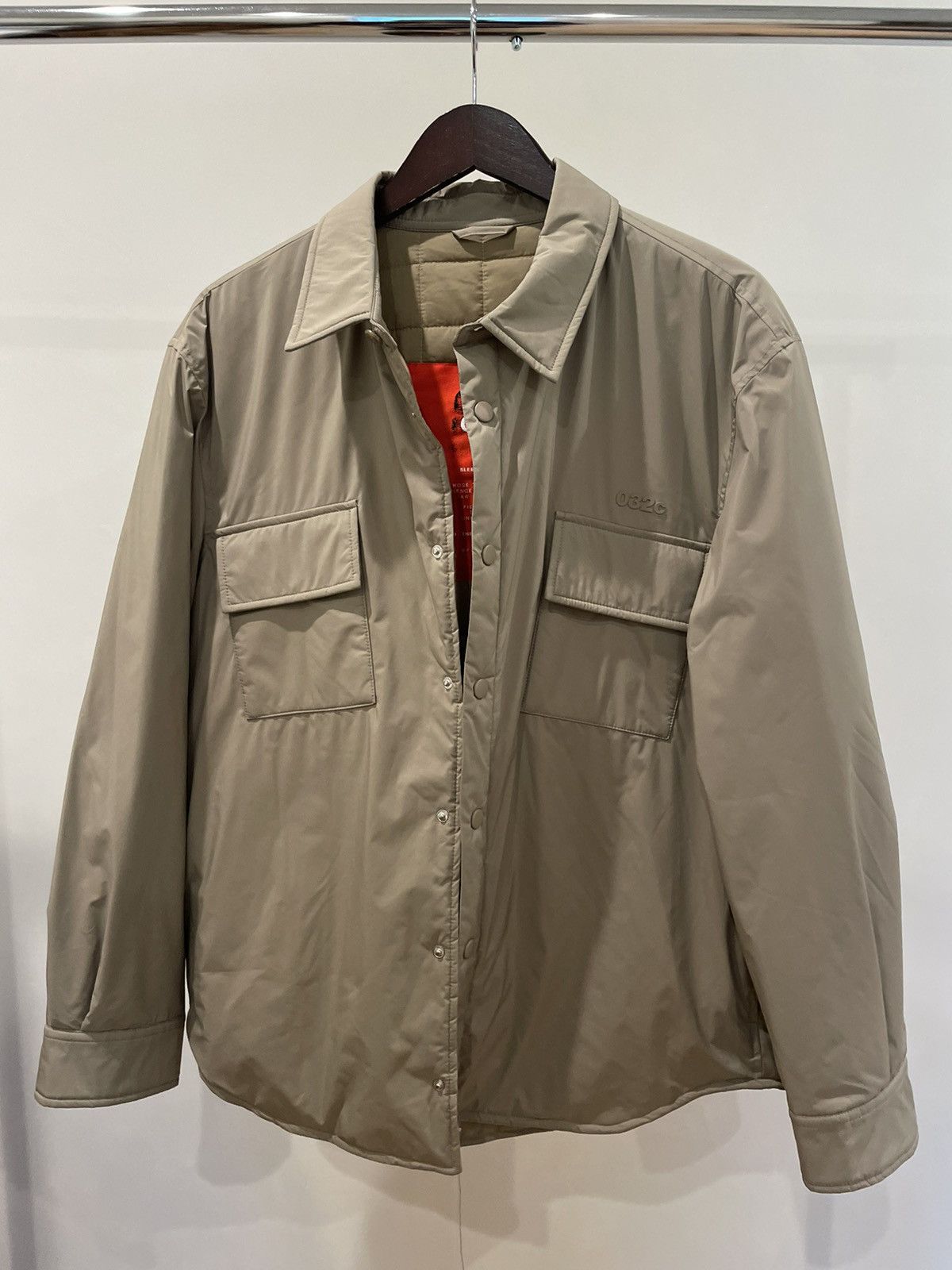 image of 032C Collared Nylon Jacket in Taupe, Men's (Size Large)