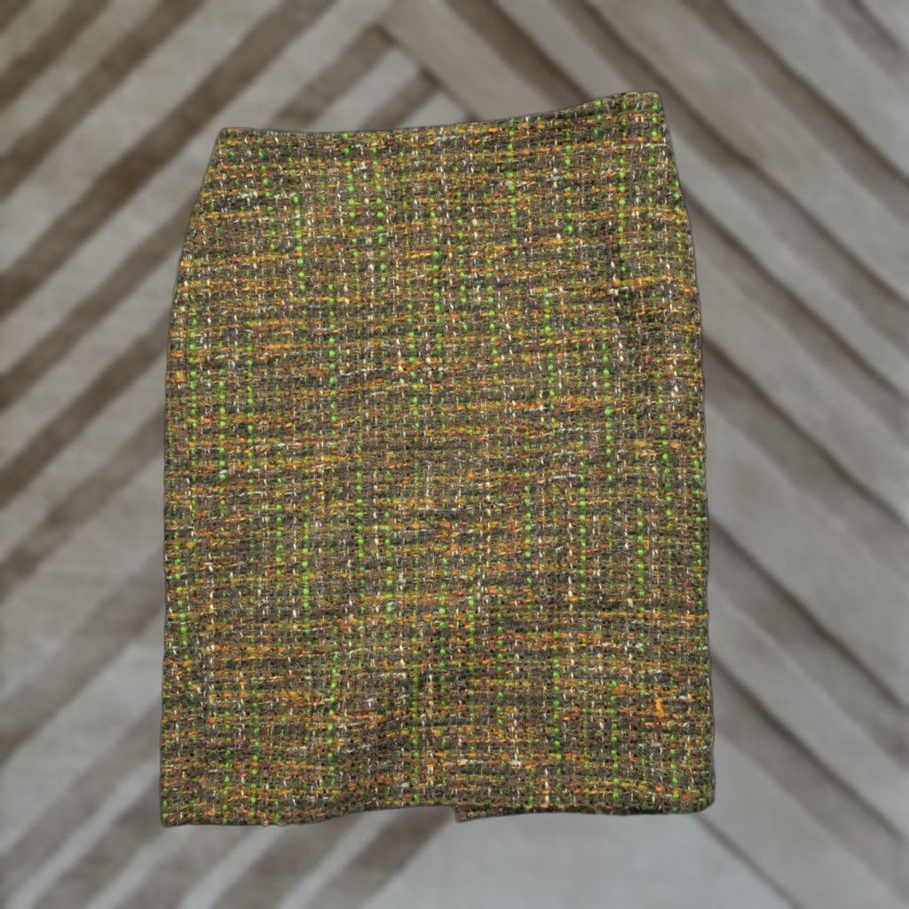Talbots Talbots Skirt Womens 6 Brown Green Orange Tweed Straight Business Size 28" / US 6 / IT 42 - 1 Thumbnail