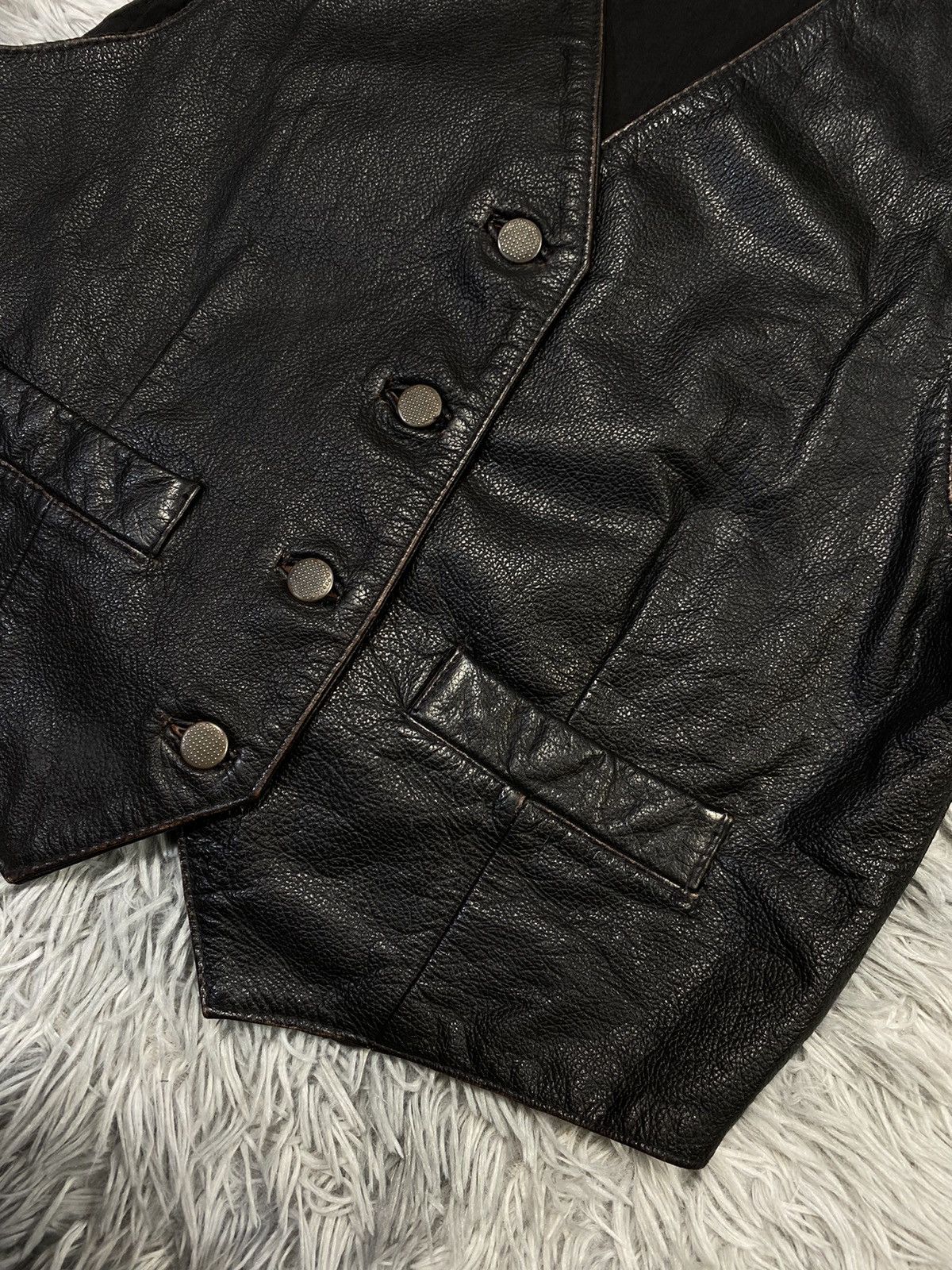 Leather Vintage Miss Joy Leather Vest Size 40 Size ONE SIZE - 2 Thumbnail