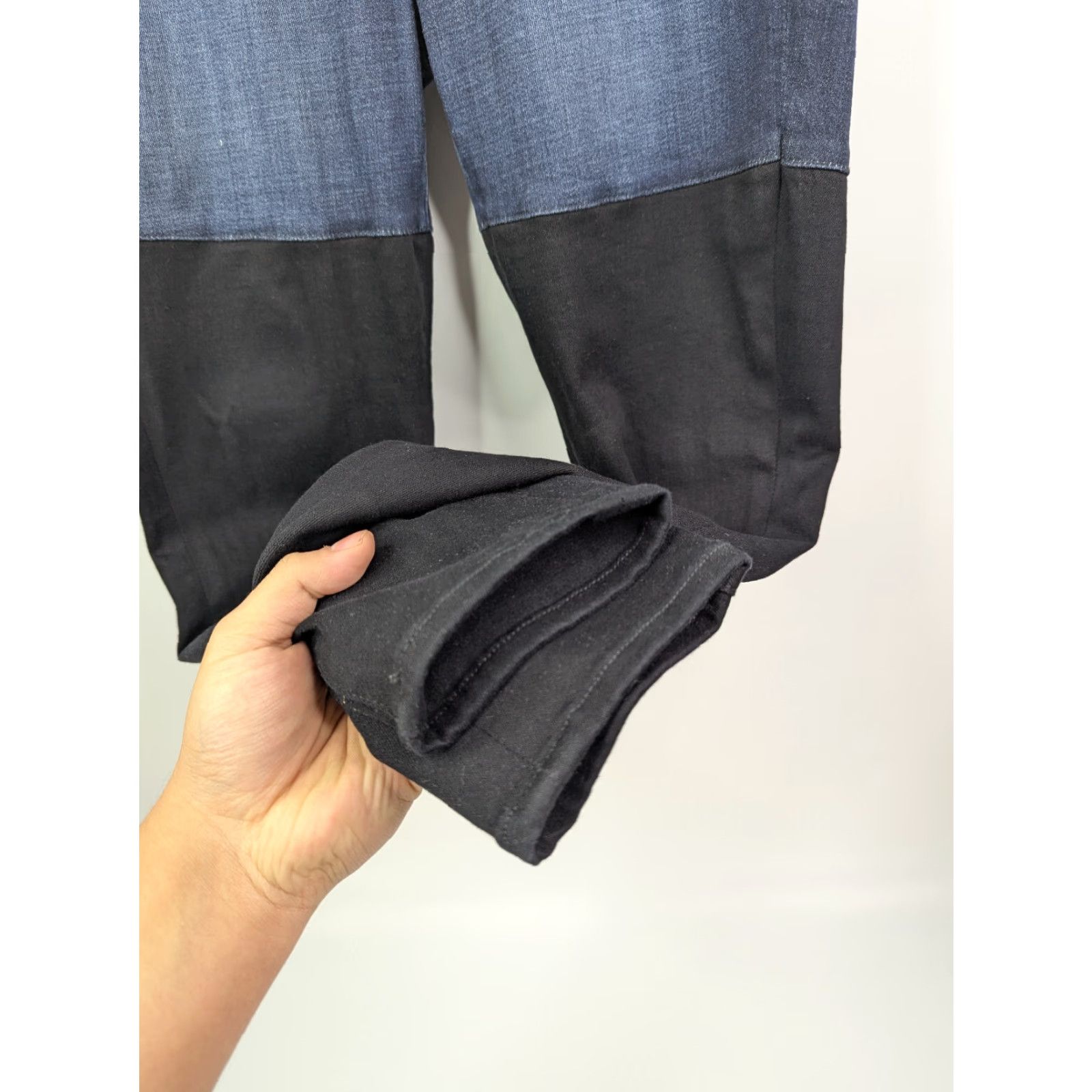 Good American Good American Good Legs Two Toned Black Bottom Colorblock Skinny Jeans Sz 12/31 Size 34" / US 12 / IT 48 - 3 Thumbnail