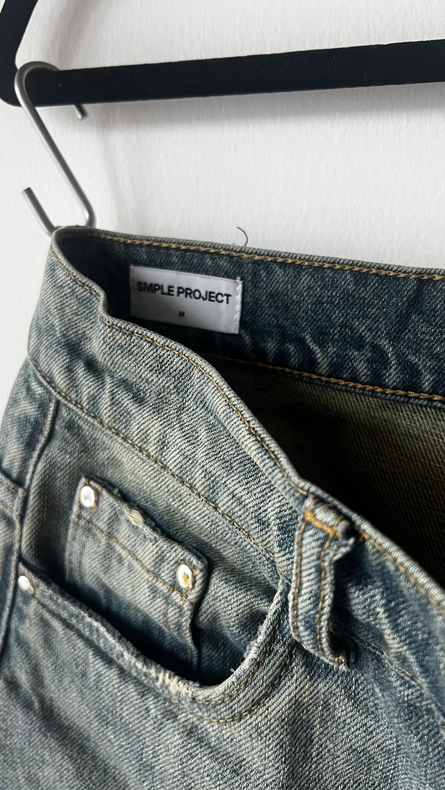 SIMPLE PROJECT Distressed wide leg jeans Size US 29 - 4 Thumbnail
