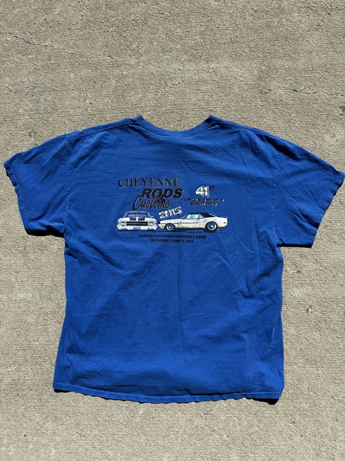 Gildan Vintage Faded Cheyenne Hot Rod Racing Tee Size US XL / EU 56 / 4 - 2 Thumbnail