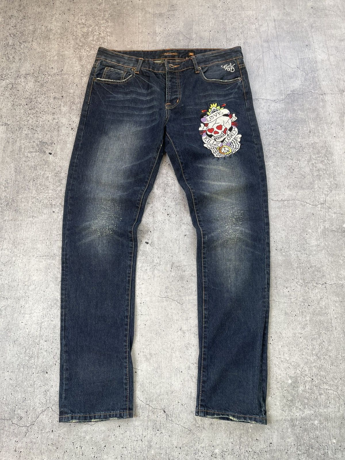 Ed Hardy × Japanese Brand × Vintage Vintage Ed Hardy Jeans Big logo Y2K Size US 36 / EU 52 - 5 Thumbnail