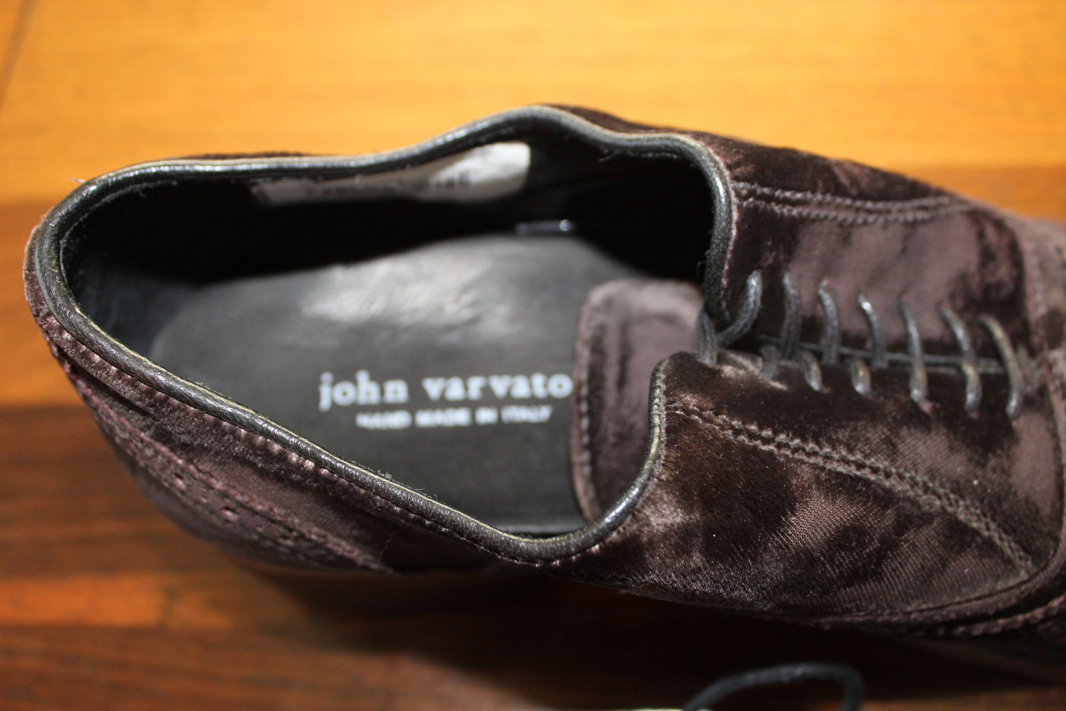 John Varvatos Varvatos #2122 “Parisian Double Balmoral” – Oxblood Velvet Size US 11 / EU 44 - 4 Thumbnail