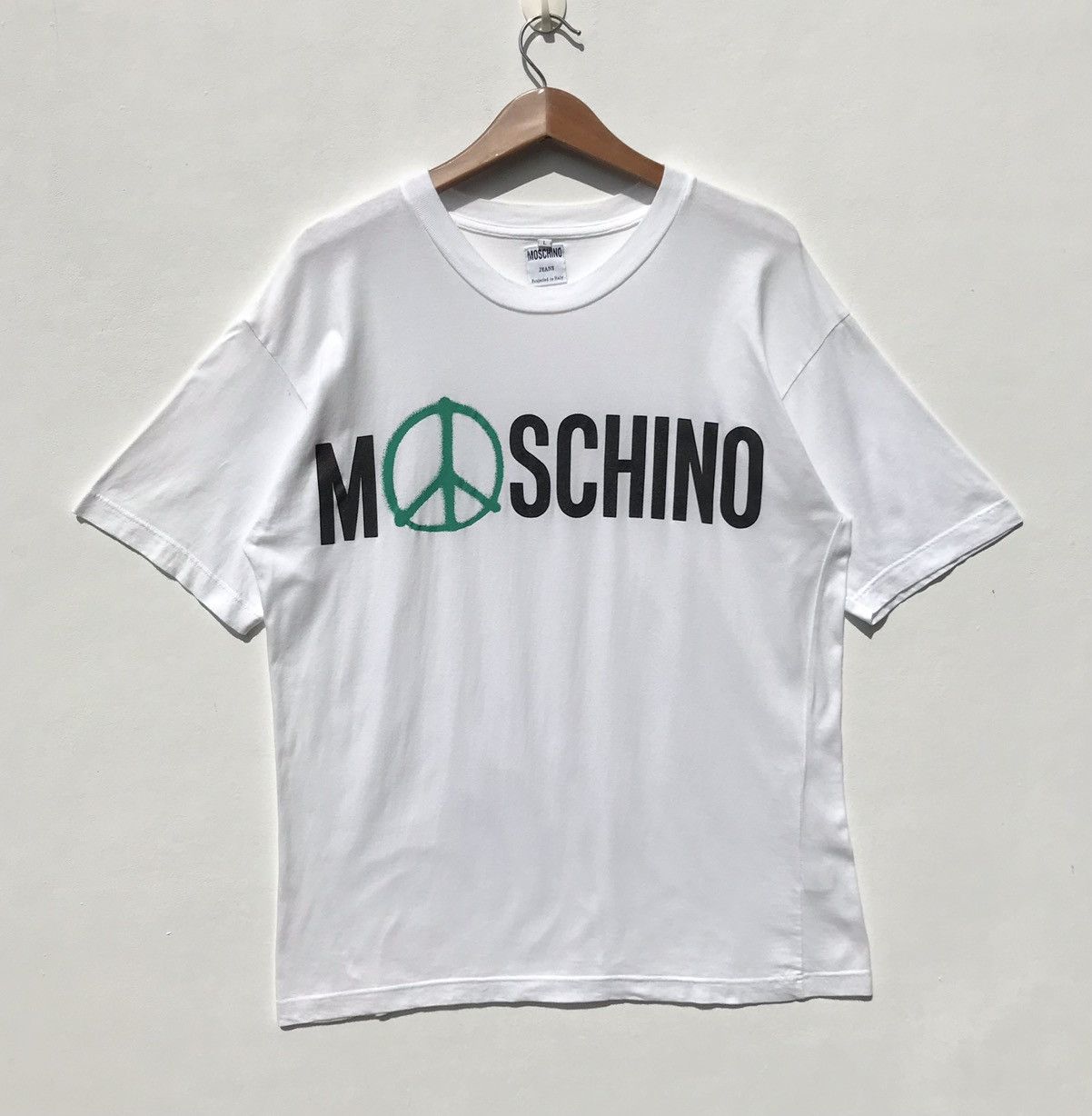 Moschino Vintage 90s Moschino Peace Logo Shirt Moschino Size US L / EU 52-54 / 3 - 1 Thumbnail