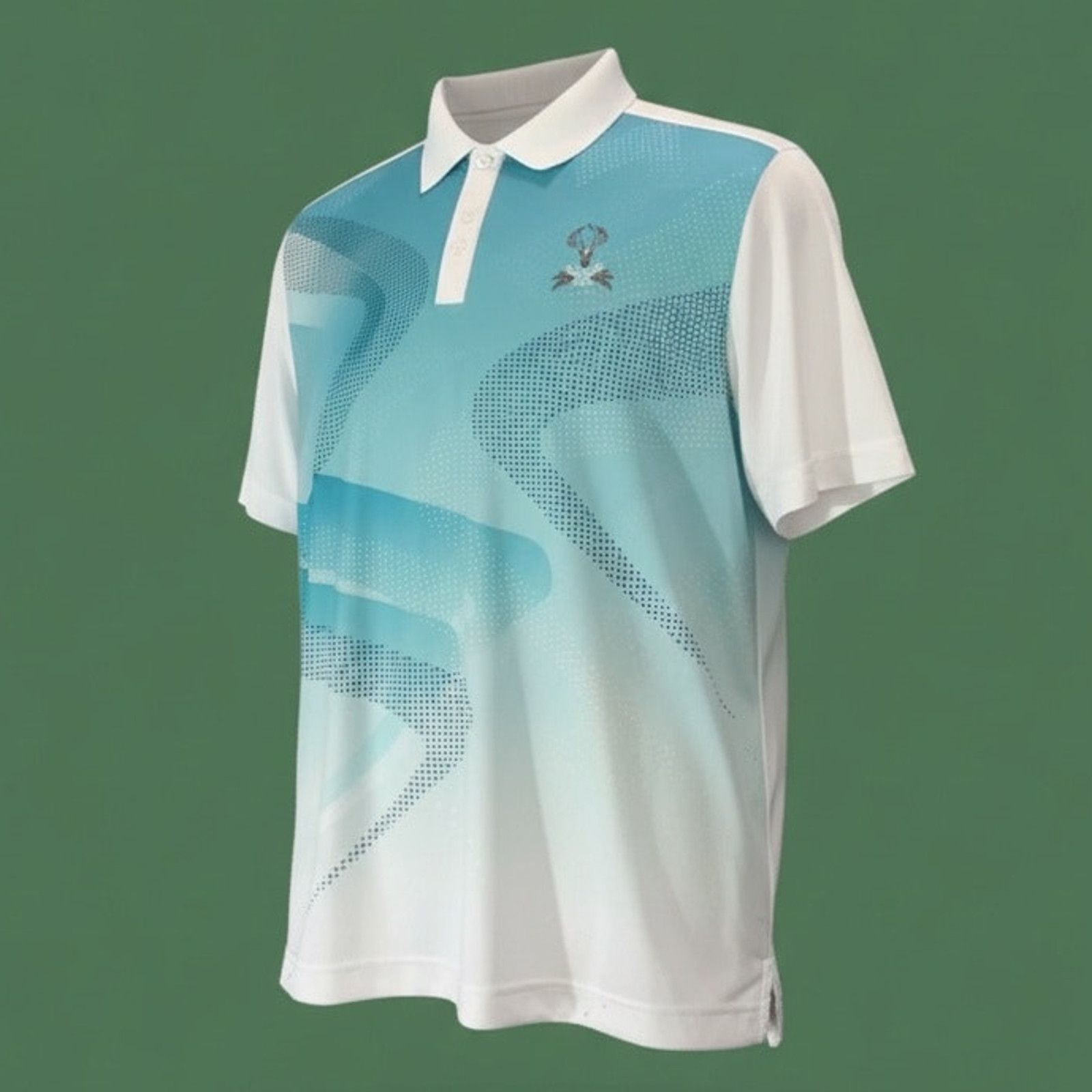 Cutter & Buck Cutter & Buck Men's Golf Polo Shirt XL White Aqua Abstract Size US XL / EU 56 / 4 - 1 Thumbnail
