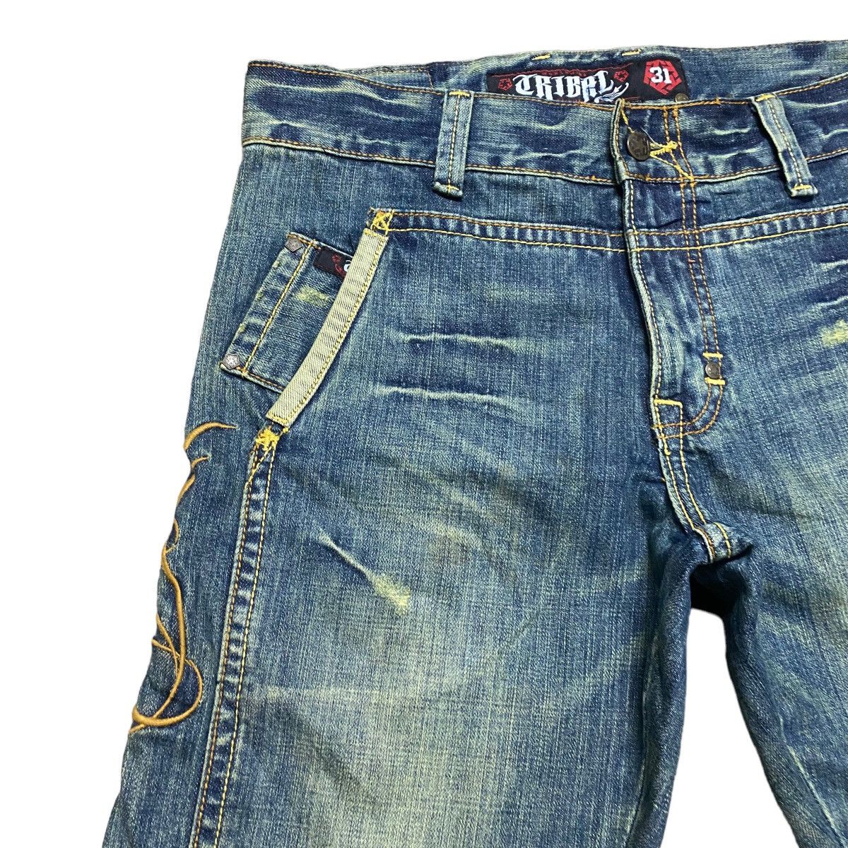 Tribal Streetwear Vintage Tribal Streetwear Embroidery Denim Jeans Size US 31 - 4 Thumbnail