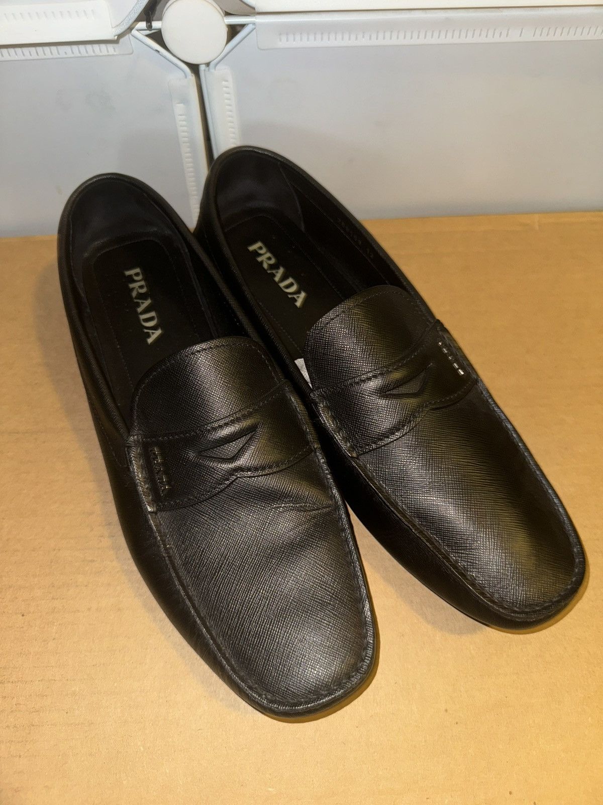 Prada Prada Black Saffiano Men's Penny Driving Loafer Size US 13 / EU 46 - 5 Thumbnail