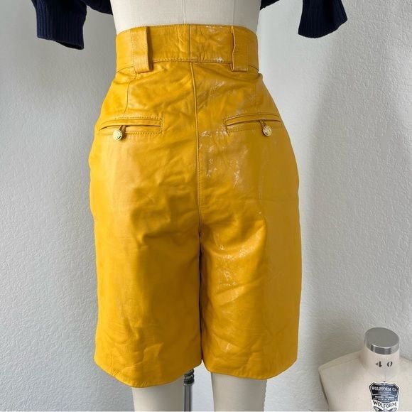 Vintage VTG Cedars Leather Shorts High Rise Size 27" / US 4 / IT 40 - 8 Thumbnail