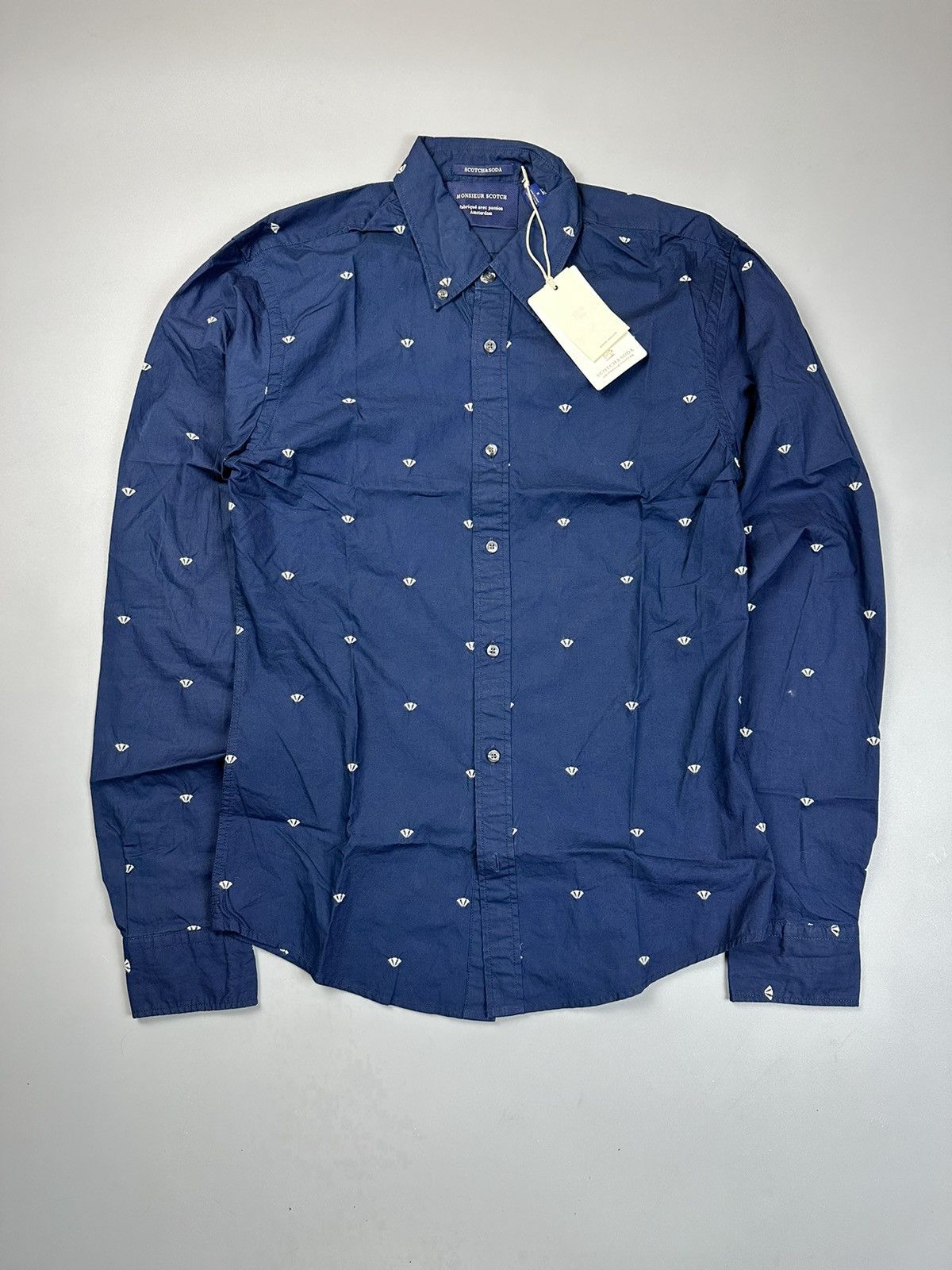 Scotch & Soda Scotch&soda Blue Buttoned Shirt monogram Size US S / EU 44-46 / 1 - 1 Thumbnail