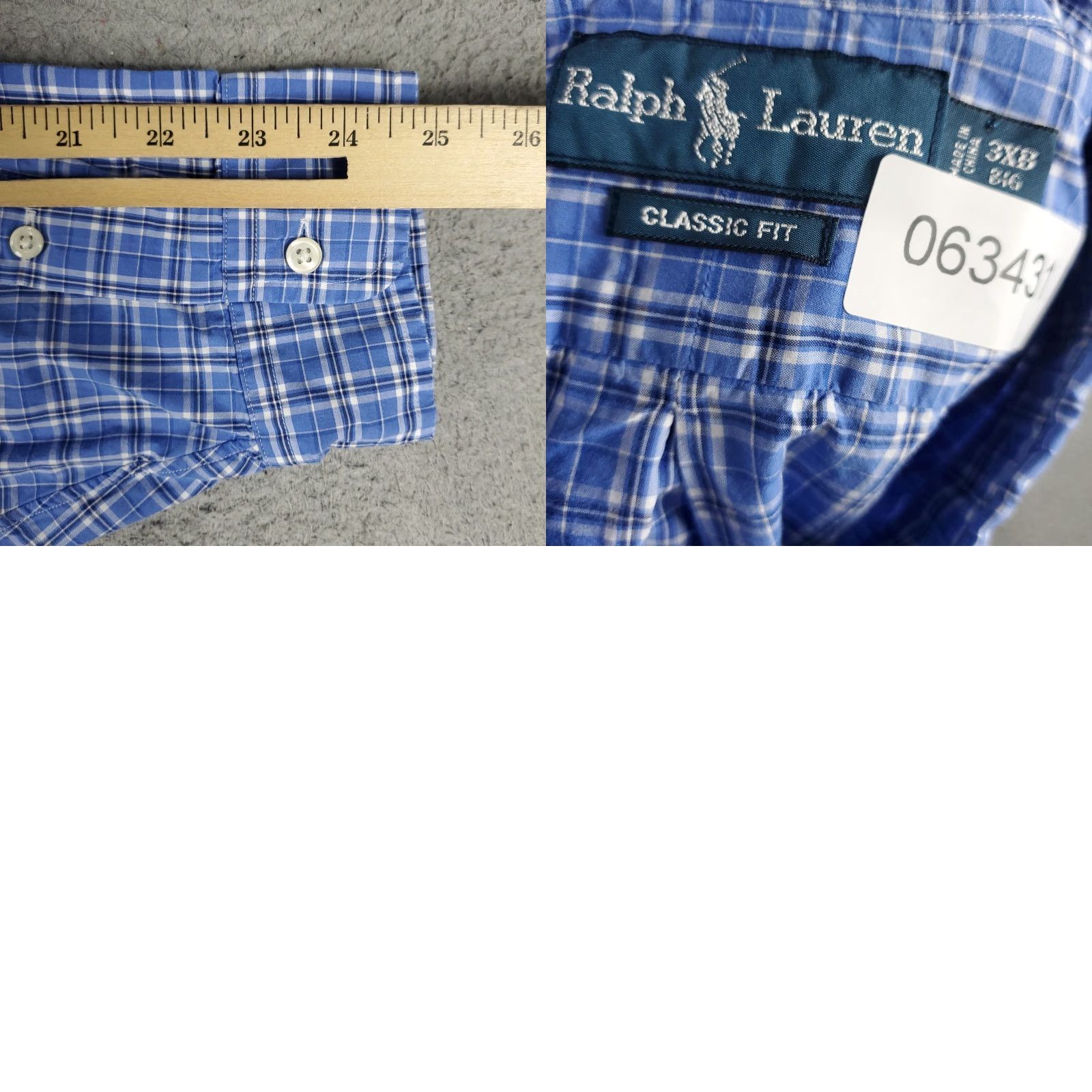 Ralph Lauren Ralph Lauren Shirt Mens 3XB Blue Plaid Classic Fit Pony Button Up Long Sleeve Shirt Button-Up Big & Tall Blue Plaid Ralph Lauren Mens 3XB Blue Size US XXL / EU 58 / 5 - 8 Thumbnail