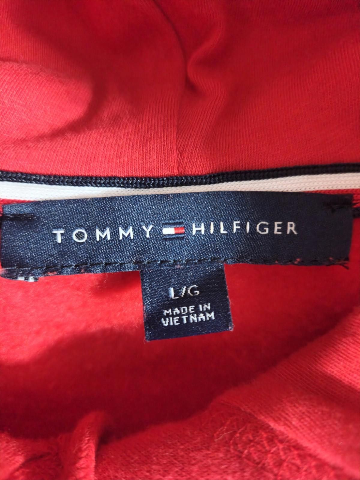 Tommy Hilfiger Tommy Hilfiger Logo Hoodie Sweatshirt Dress Size L Red Cozy Size L / US 10 / IT 46 - 2 Thumbnail