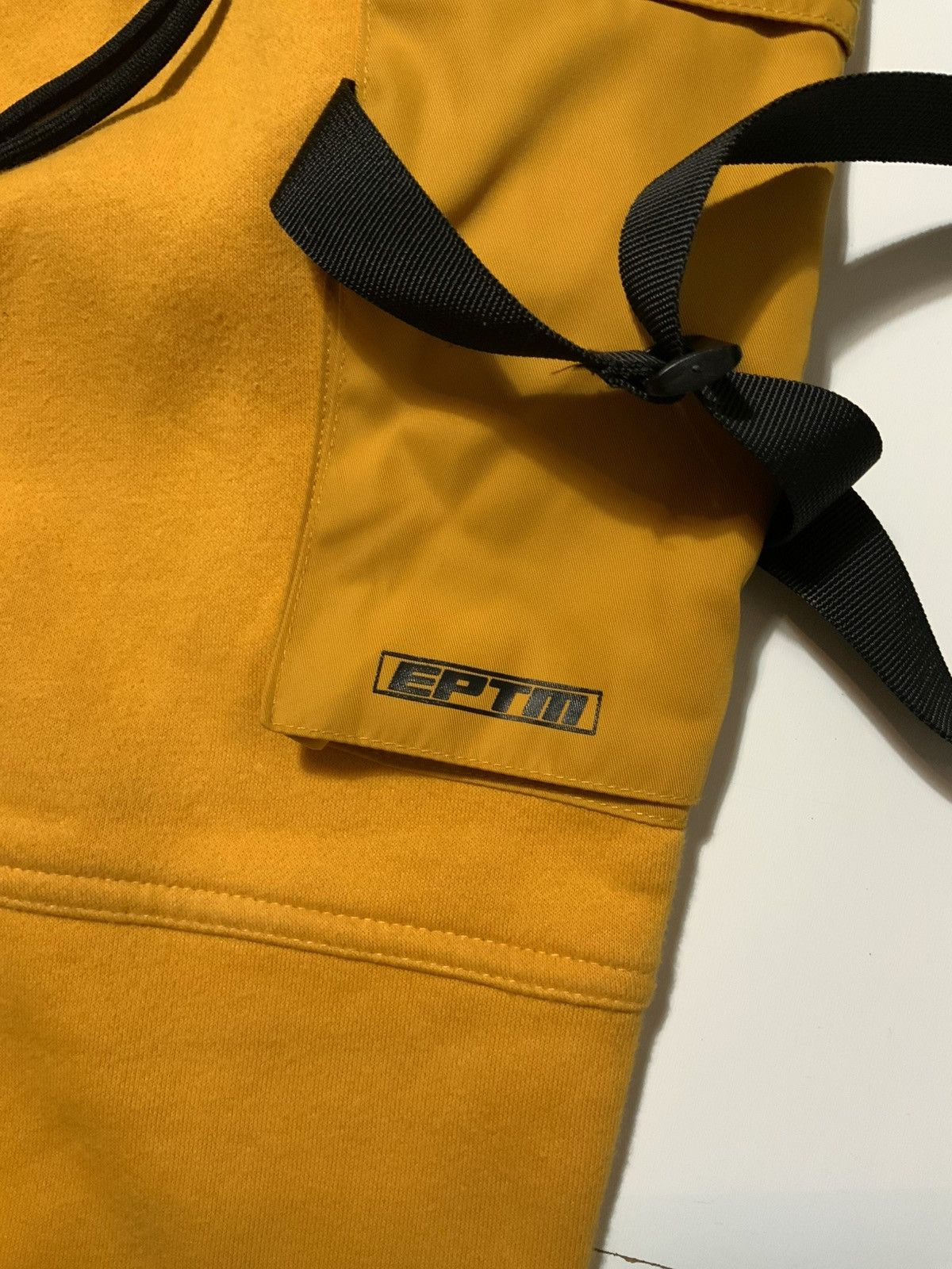 EPTM. EPTM Mustard Yellow Black Straps Cargo Fleece Sweatpants. Size US 32 / EU 48 - 11 Thumbnail