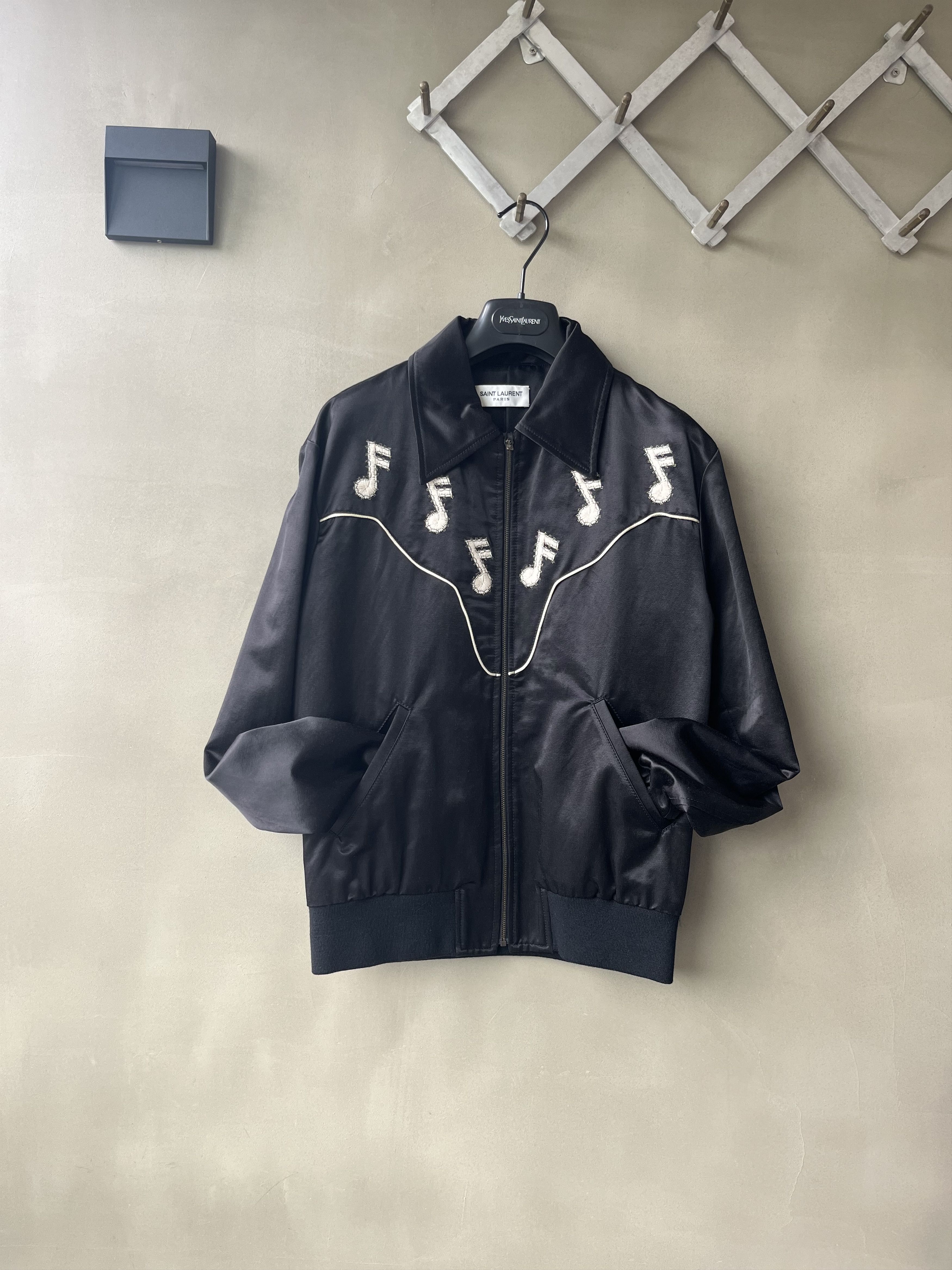 Saint Laurent Paris Saint Laurent Paris Hedi Slimane Music Note Bomber Jacket XS Size US XS / EU 42 / 0 - 15 Thumbnail