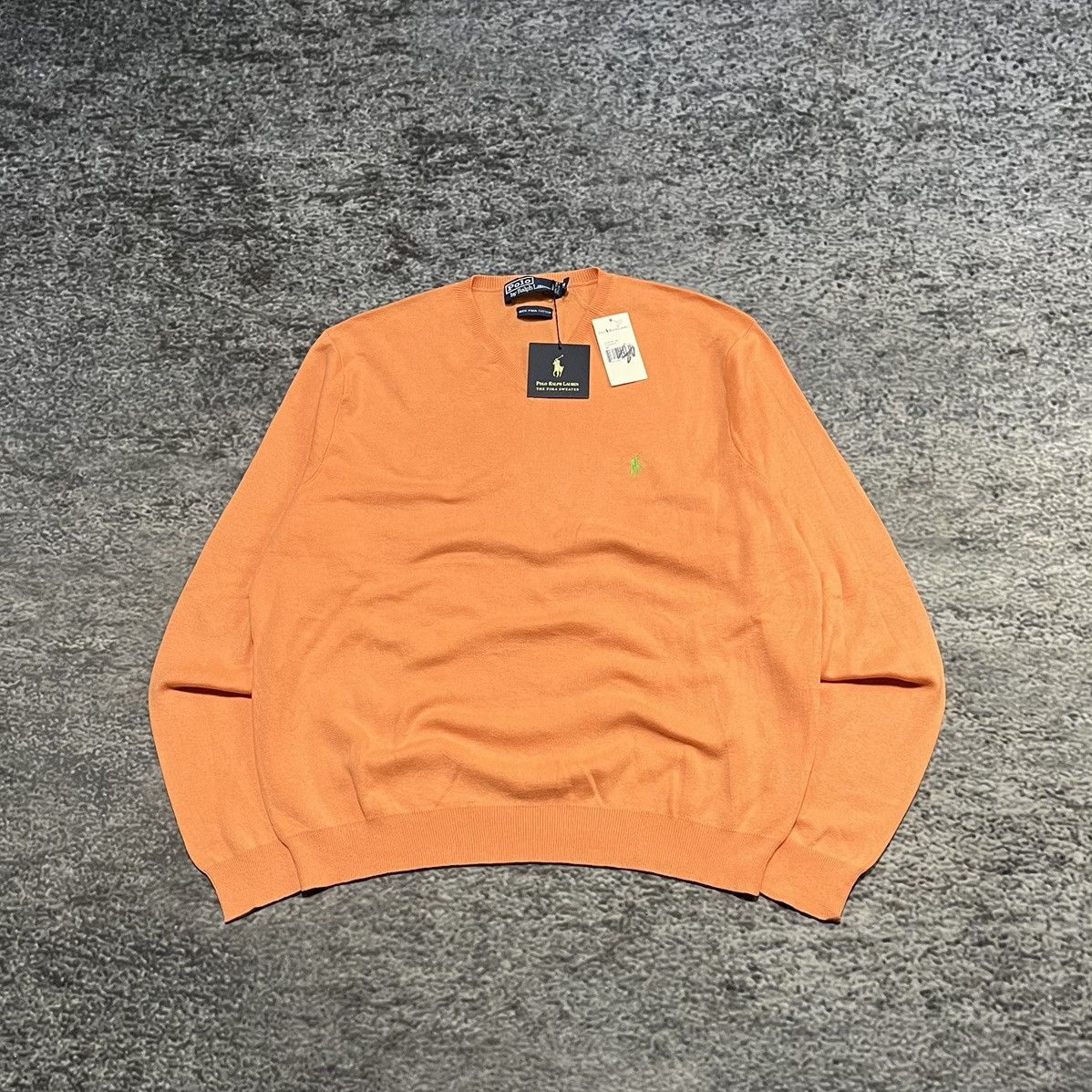 Polo Ralph Lauren Polo Ralph Lauren Orange Small Pony Pima Cotton Sweater NEW Size US M / EU 48-50 / 2 - 1 Thumbnail