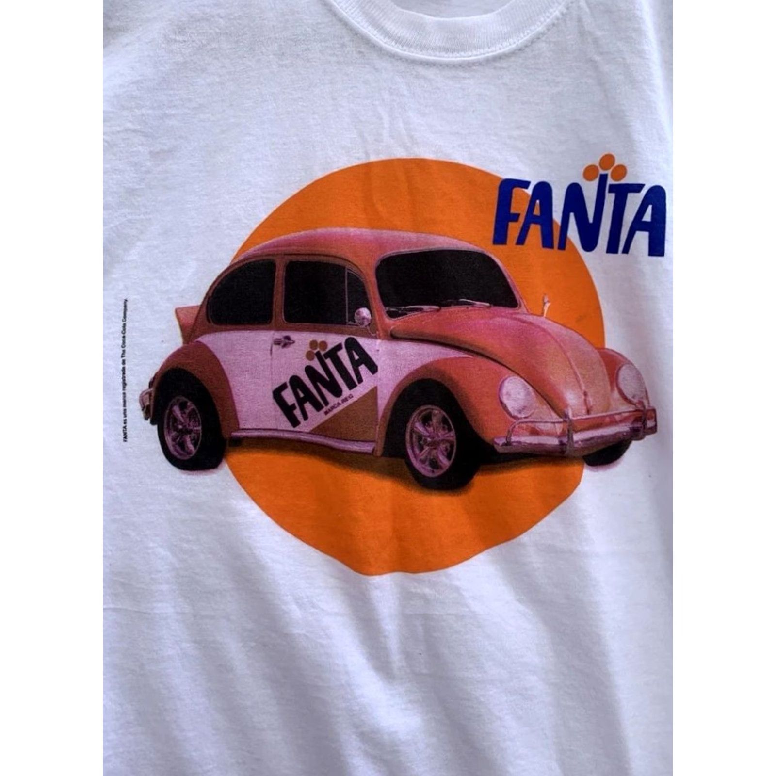 Vintage VINTAGE Fanta VW Beetle T-Shirt Medium White Screen Stars Mens Shirt M White Stars 90s Coca-Cola Promo Size US M / EU 48-50 / 2 - 7 Thumbnail