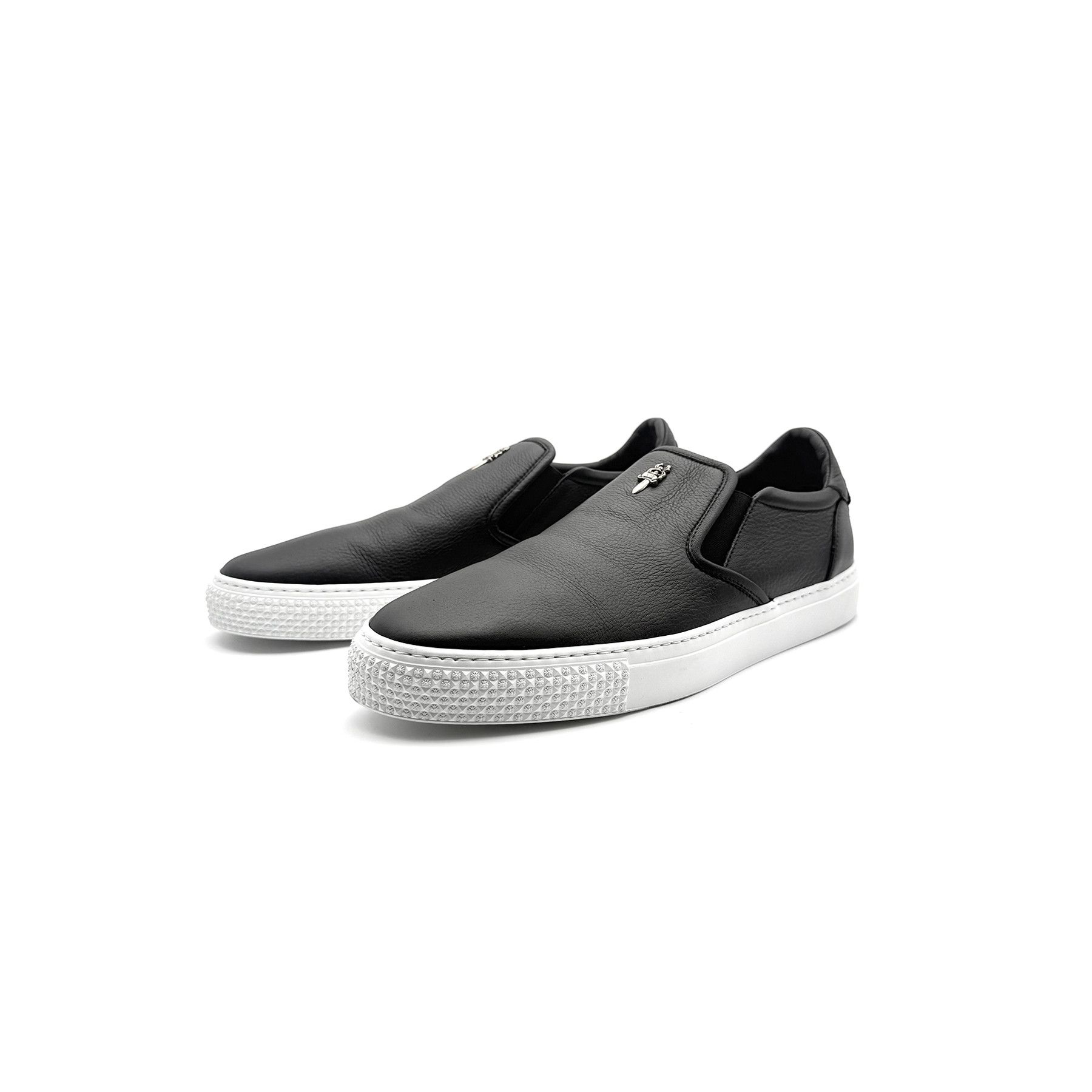 Chrome Hearts Chrome Hearts Silver Dagger Leather Slip-On Sneaker Size US 12 / EU 45 - 2 Thumbnail