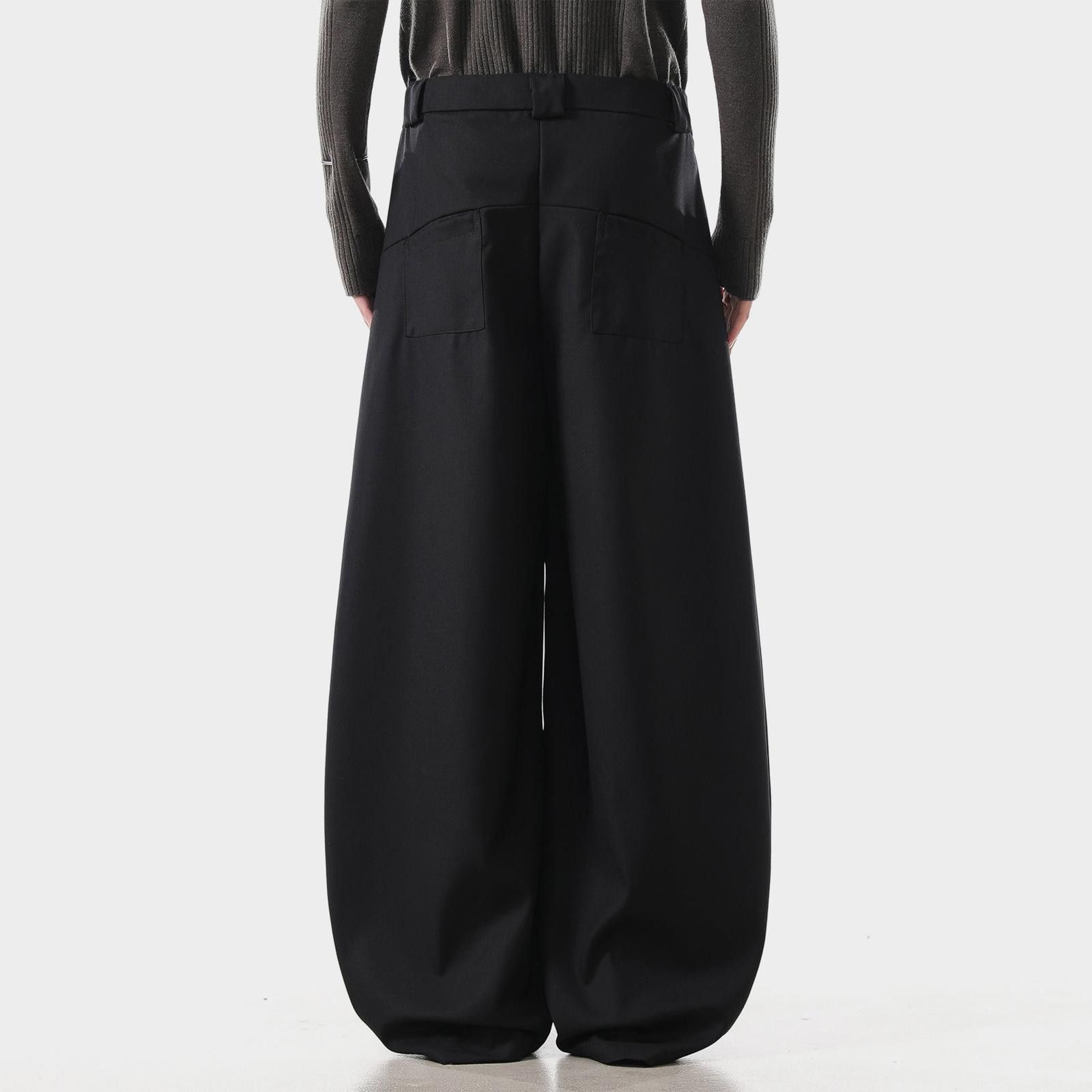 Vintage Charcoal Wide Leg Trousers, Loose Fit Pants Size US 32 / EU 48 - 4 Thumbnail