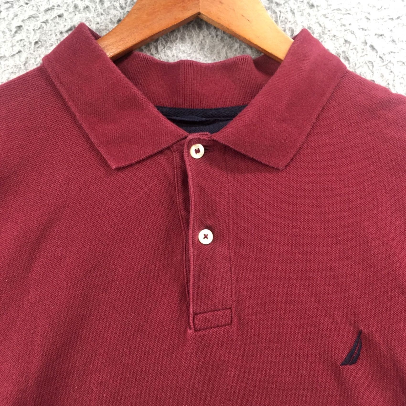 Nautica Nautica Polo Shirt Mens XL Burgundy Cotton Collared Short Sleeve 1/4 Button Shirt Classic Casual Size US XL / EU 56 / 4 - 3 Thumbnail