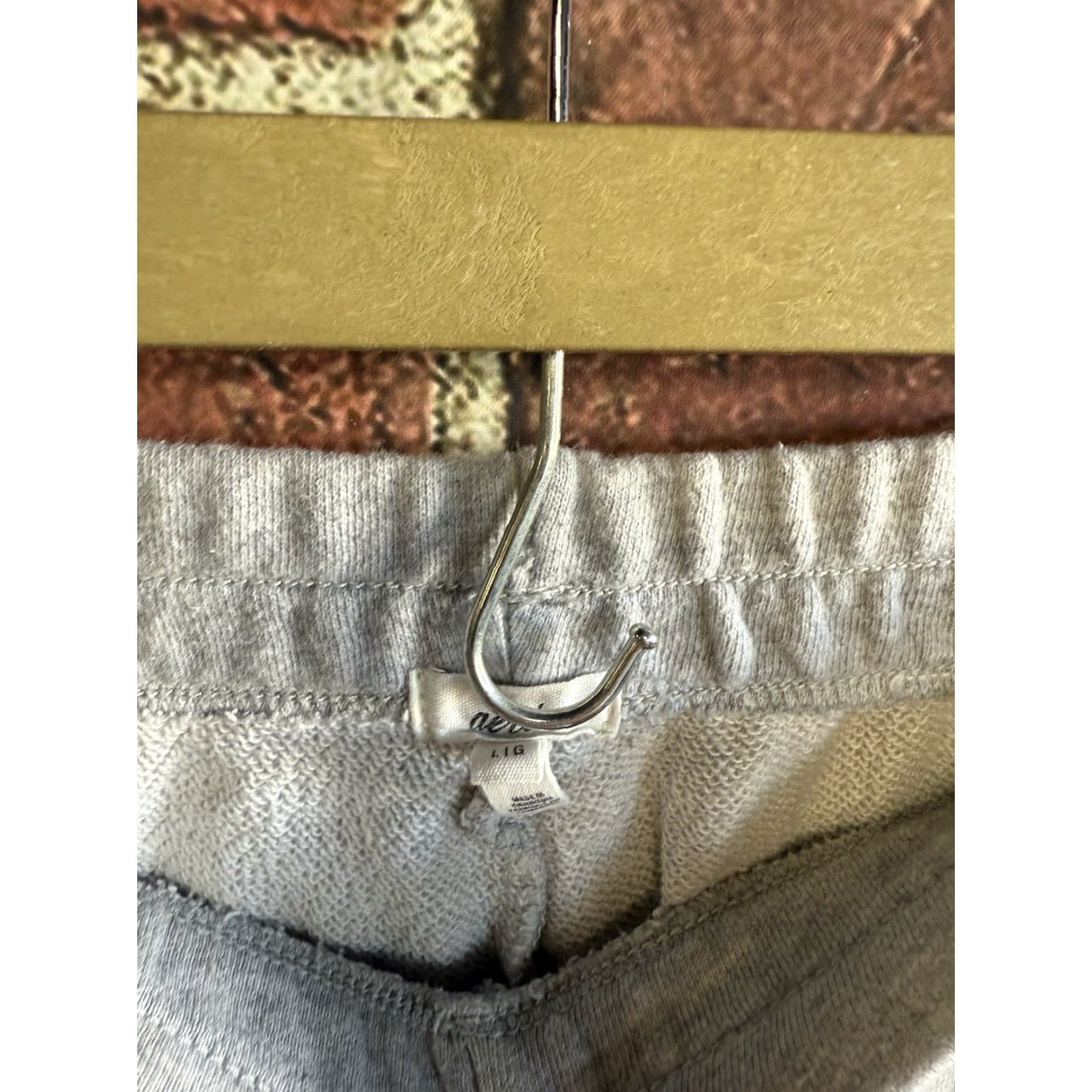 Vintage Aerie Sweatpants Womens Gray L Drawstring Straight Leg Activewear Pants Size 36" / US 14 / IT 50 - 3 Thumbnail