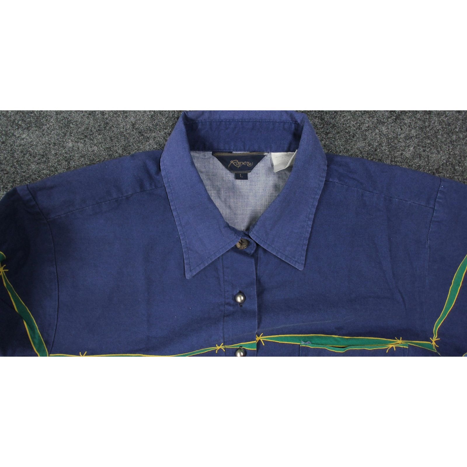 Roper Roper Vintage 90s Aztec Barbed Wire Western Boxy Shirt Size L / US 10 / IT 46 - 11 Thumbnail
