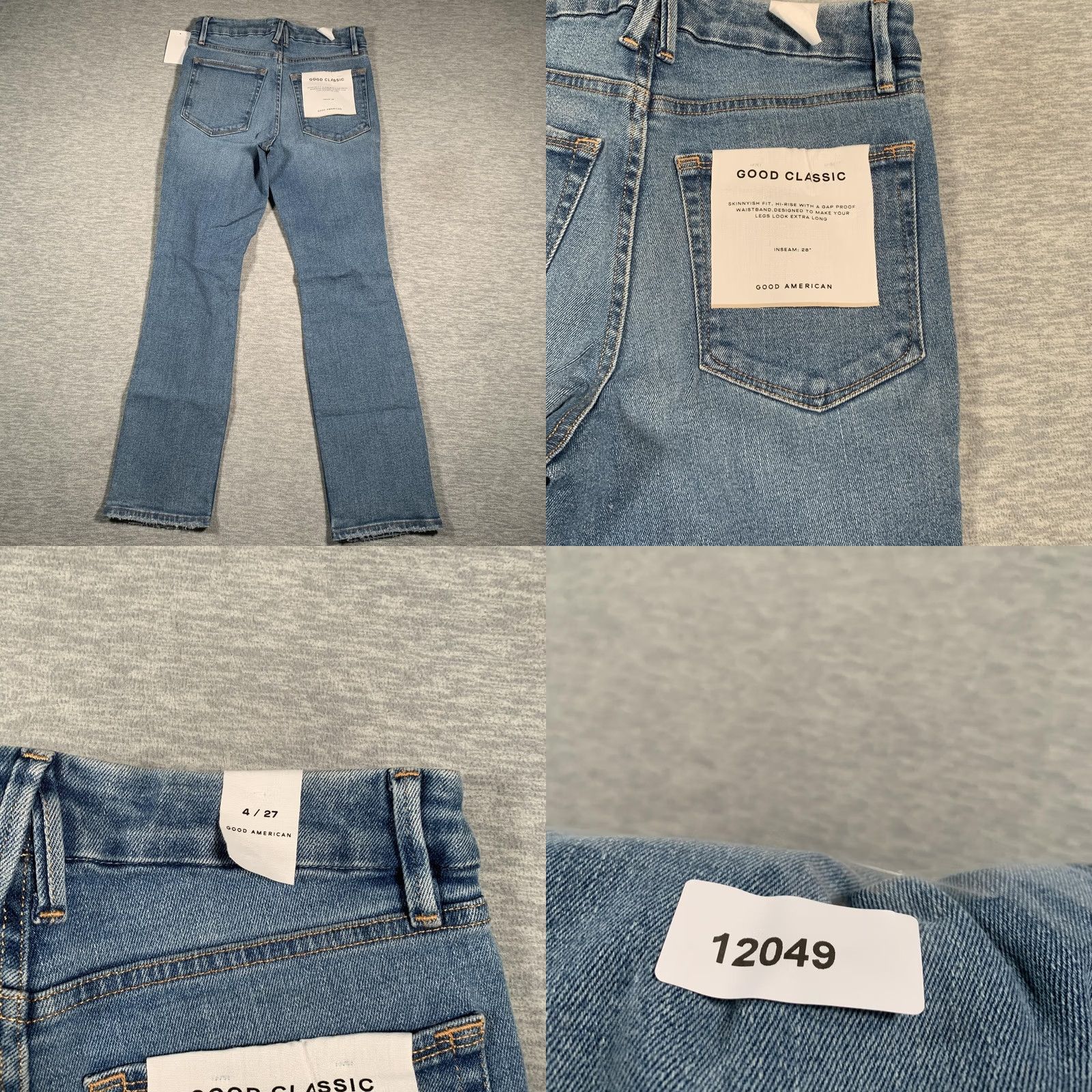 Good American Good American Jeans Womens Hi Rise 27 4/28 Good Classic Distressed Raw Hem Size 27" / US 4 / IT 40 - 10 Thumbnail