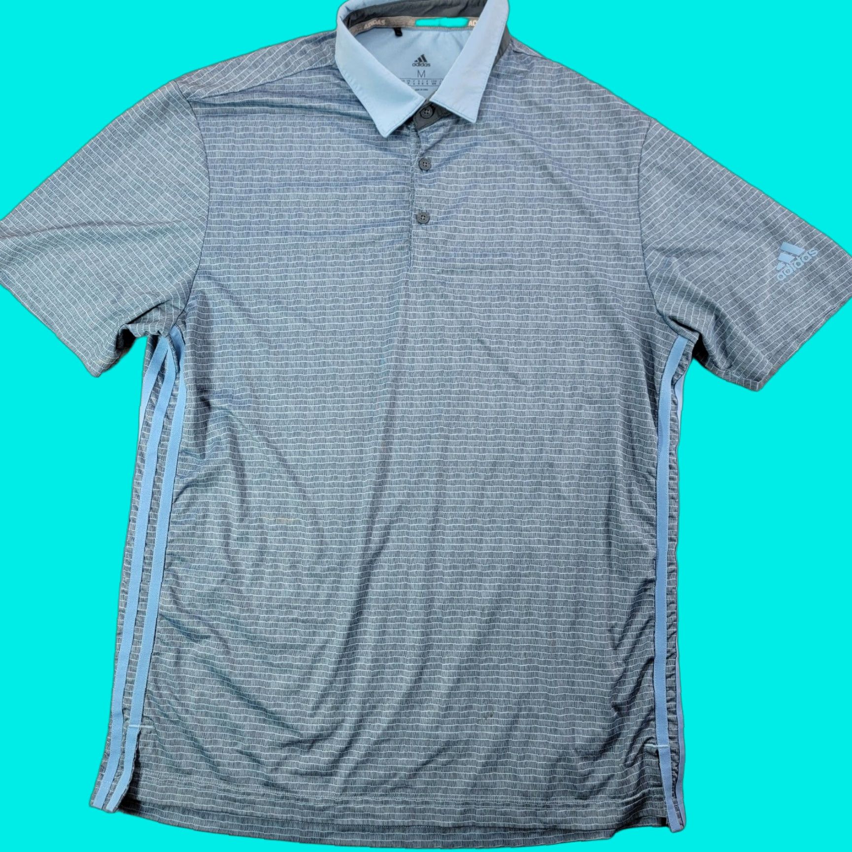 Adidas Adidas Polo Shirt Mens Medium Blue Striped Short Sleeve Golf Athletic Casual Shirt Size US M / EU 48-50 / 2 - 1 Thumbnail