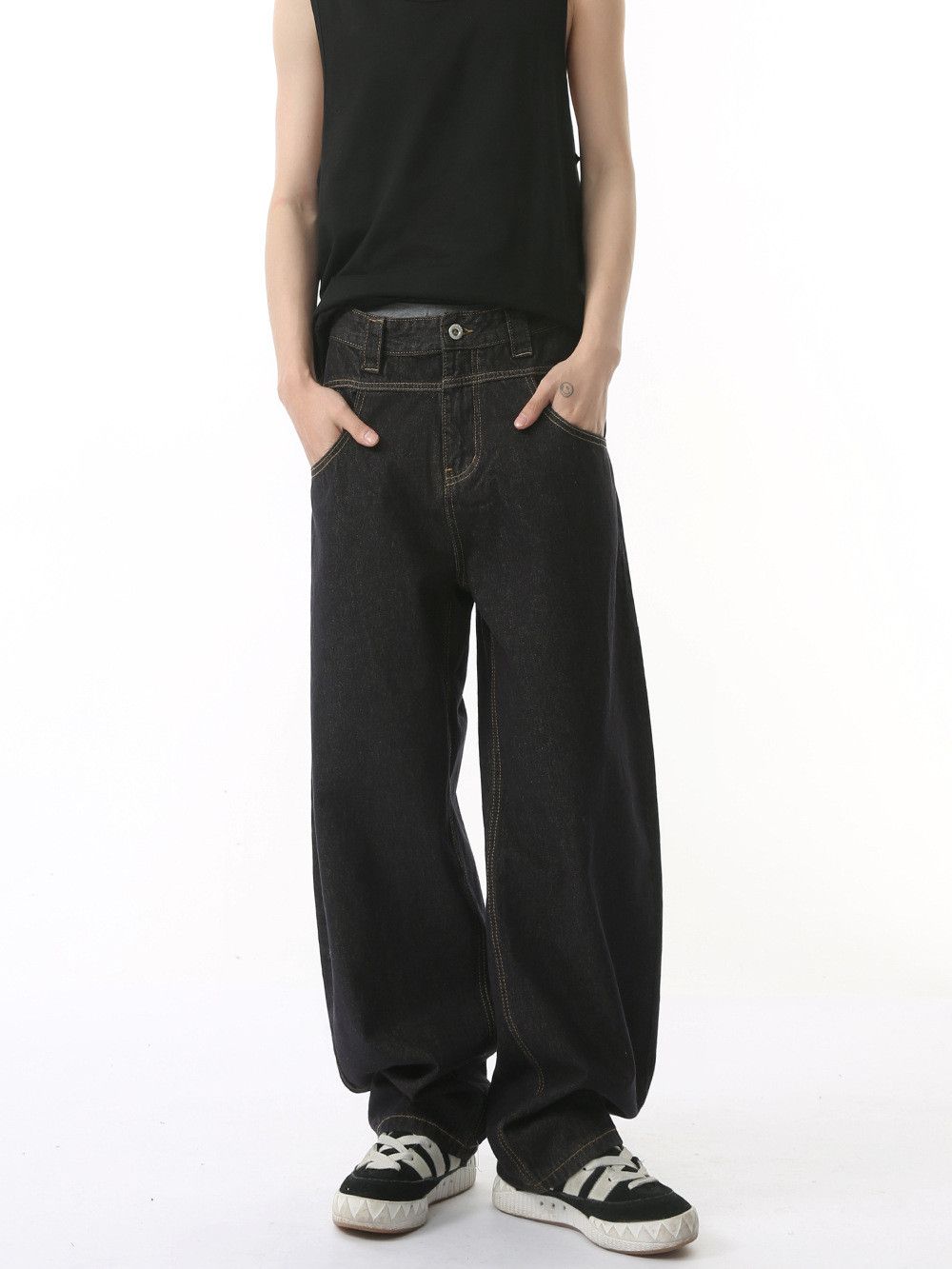 Japanese Brand American high-street casual retro loose washed curved jeans Size US 32 / EU 48 - 2 Thumbnail
