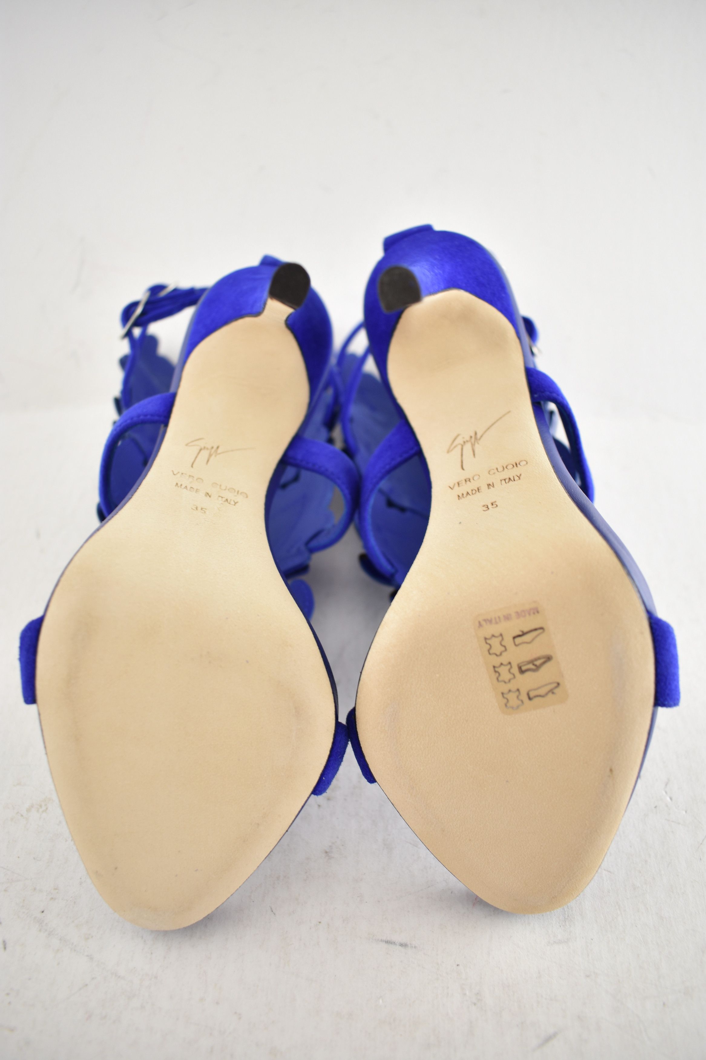 Giuseppe Zanotti Cruel Summer 110 Blue Setter Wing Strap Sandal Heel Pump 35 Size US 5 / IT 35 - 15 Thumbnail