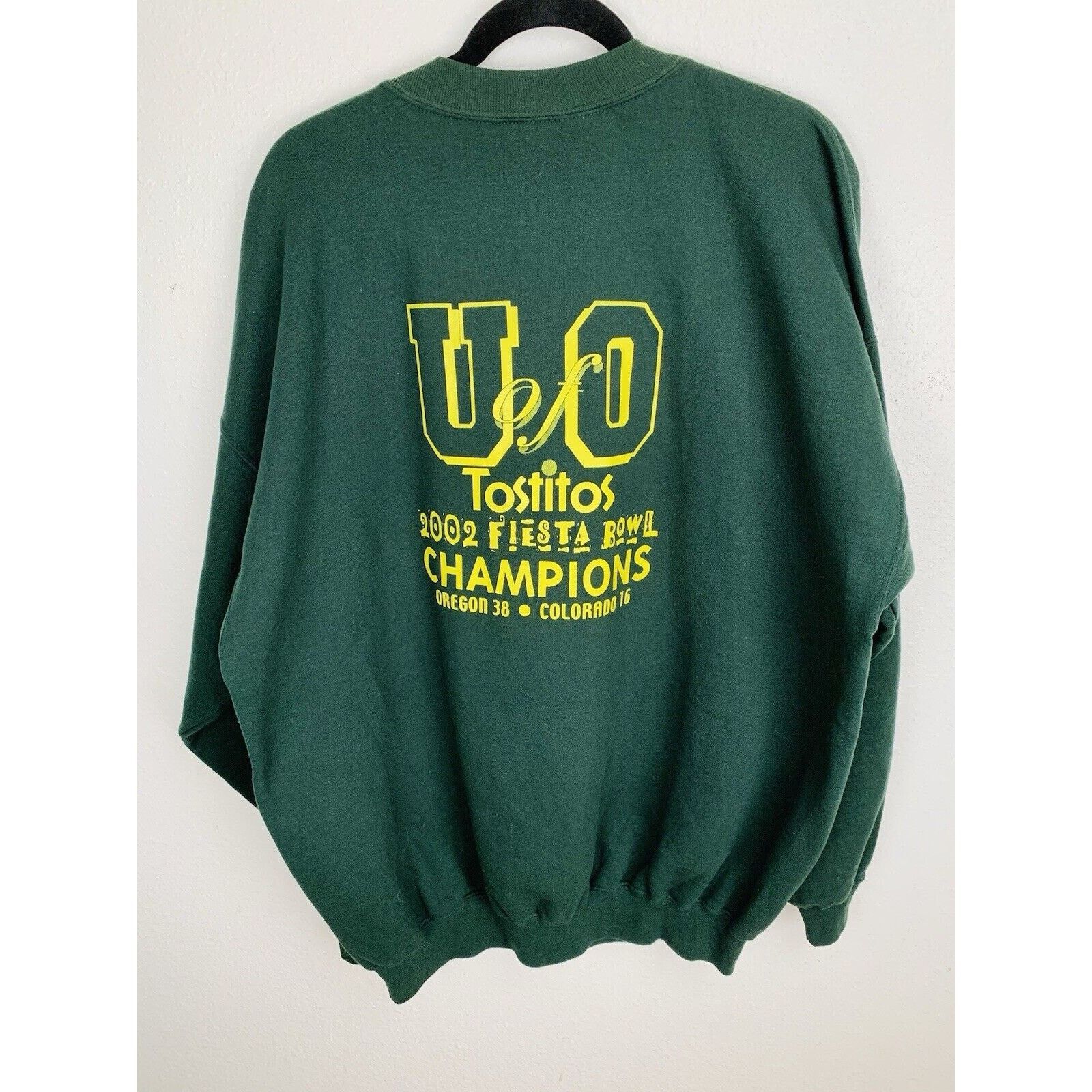 Gildan Oregon Ducks Vintage Sweatshirt 2002 Tostitos Fiesta Bowl Size US XXL / EU 58 / 5 - 2 Thumbnail