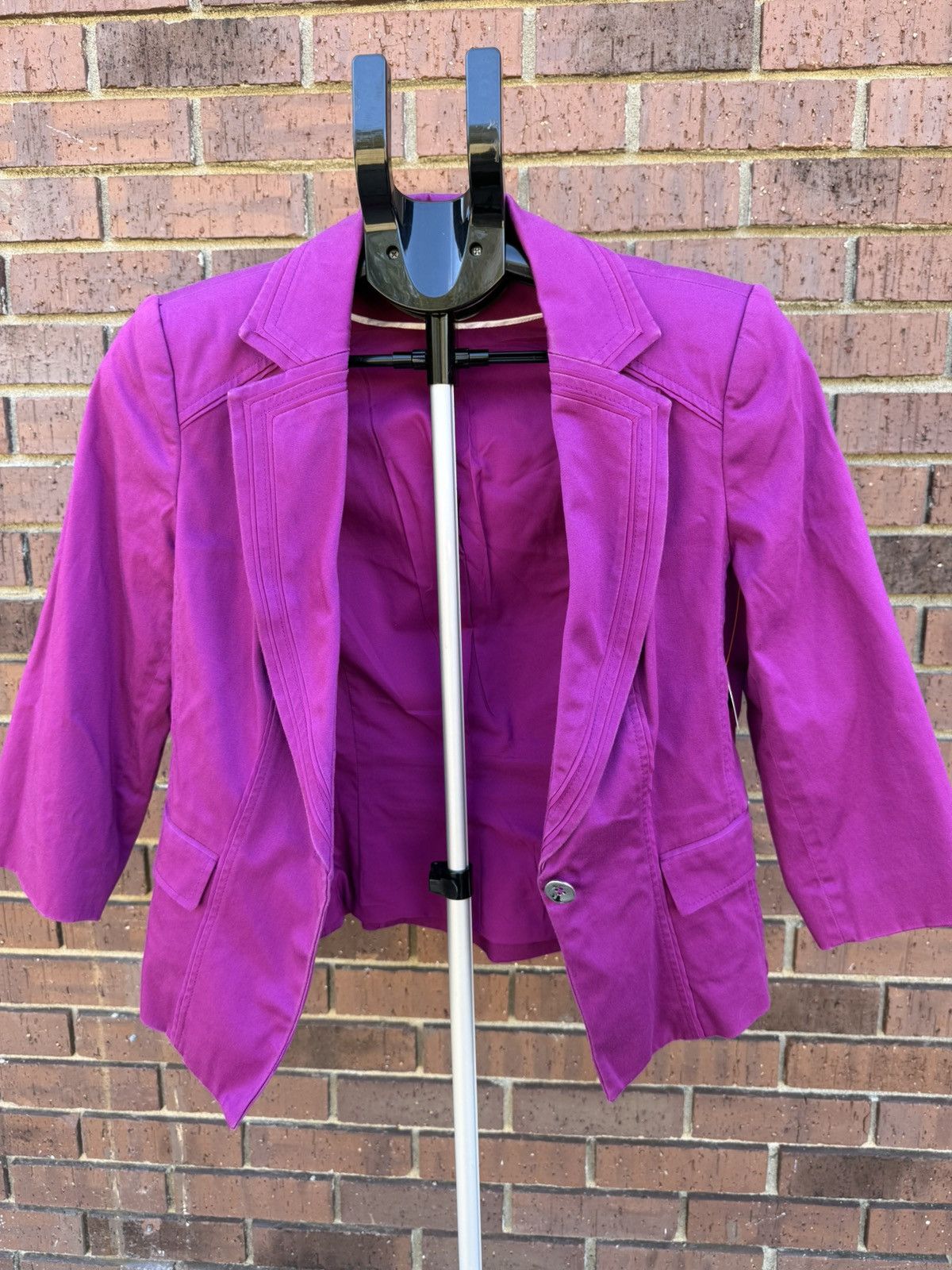 White House Black Market White House Black Market Blazer Size 8 Magenta Pink Cotton Size M / US 6-8 / IT 42-44 - 11 Thumbnail