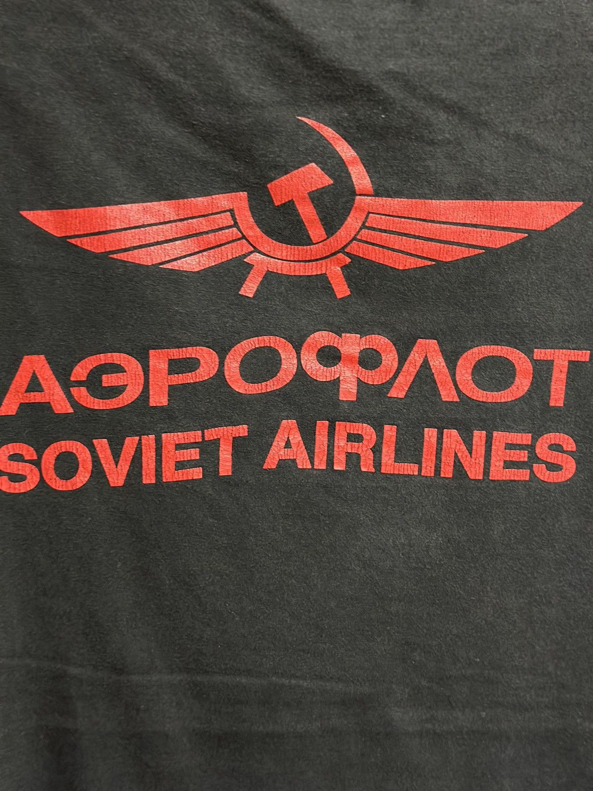 Sears Vintage Soviet Airlines Faded Tee Size US XL / EU 56 / 4 - 6 Thumbnail