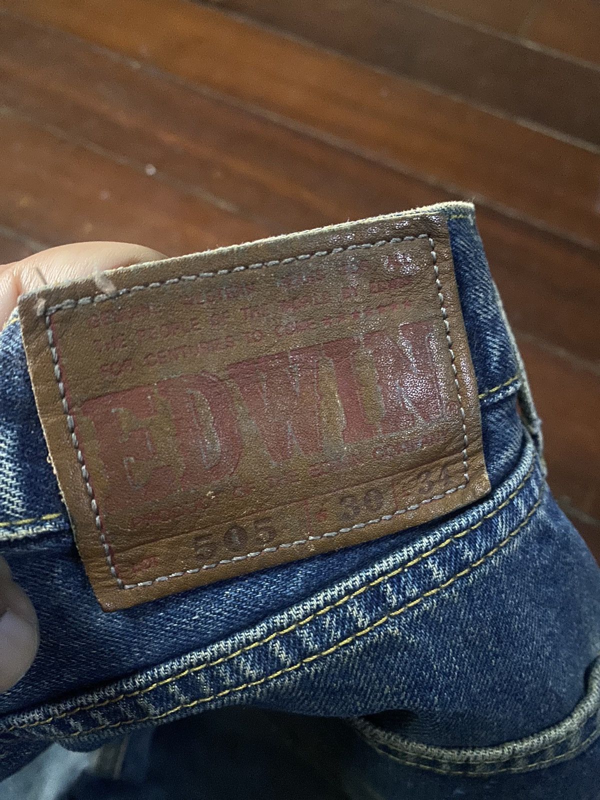 Edwin Fire vtg EDWIN 505 type wide leg selvedge great faded Size US 32 / EU 48 - 16 Thumbnail