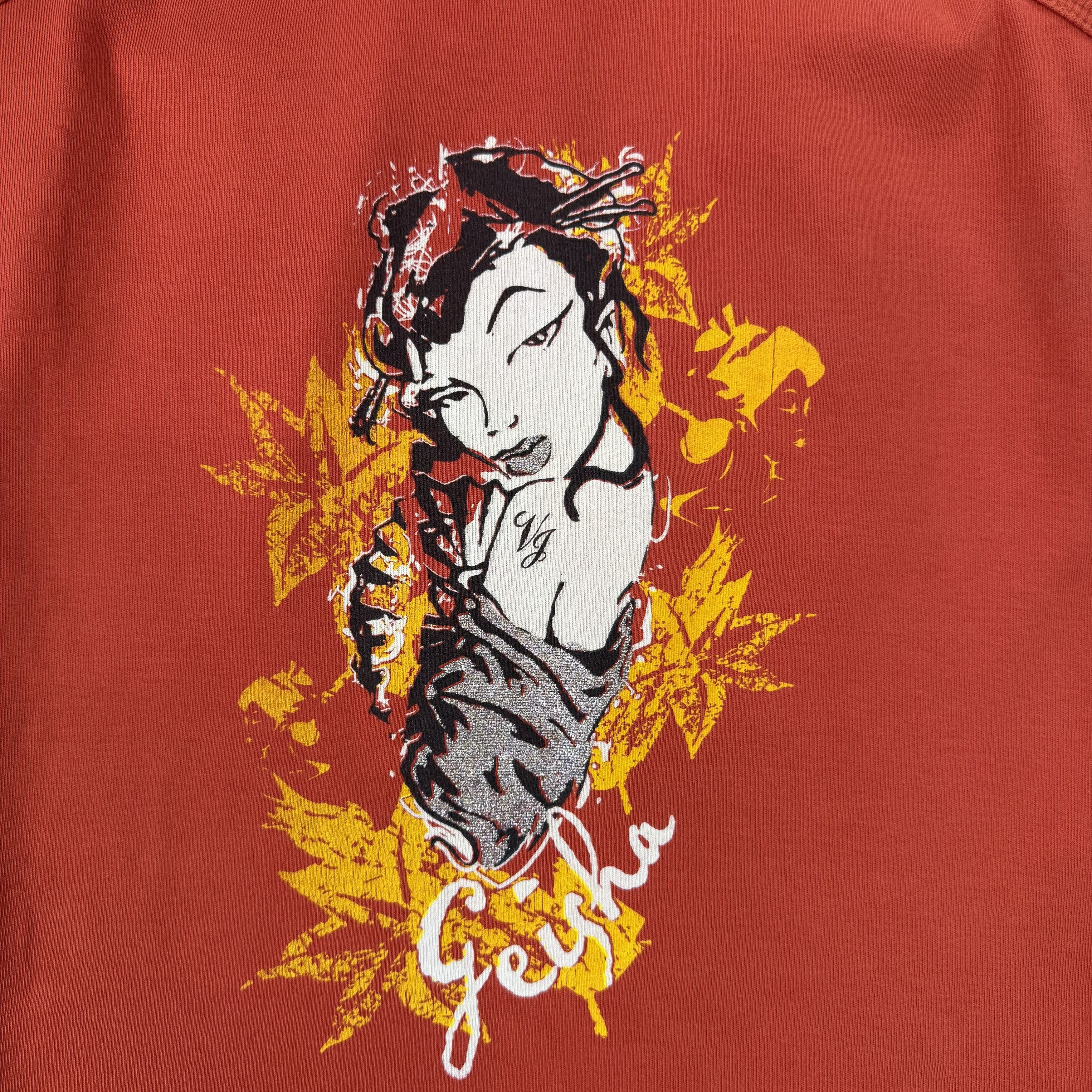 Vintage Vintage Y2K Geysha Graphic Orange Tank Top S Size S / US 4 / IT 40 - 5 Thumbnail