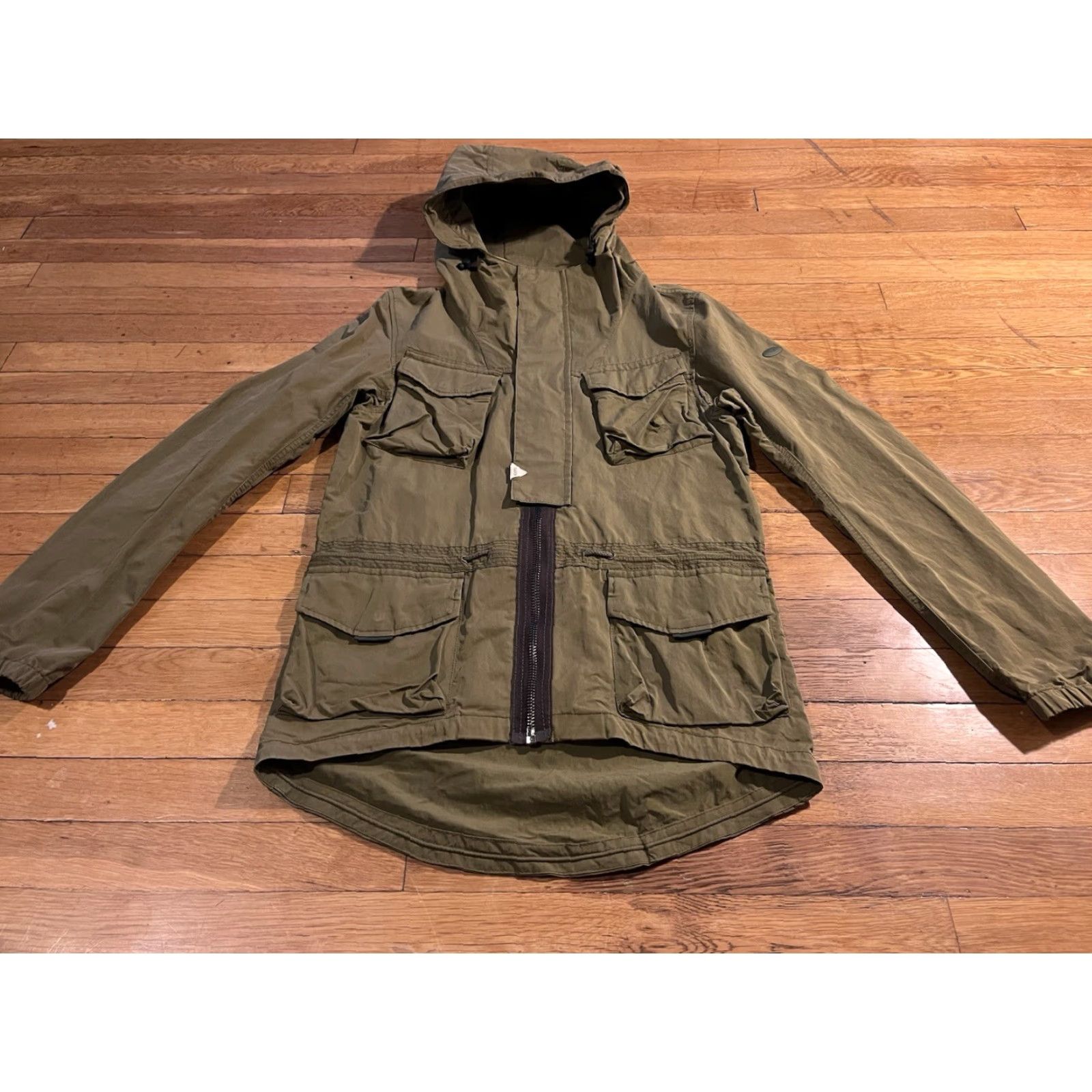 Scotch & Soda Scotch & Soda Favorite Parka Men’s Small Army Green Jacket Regular size Parka Wind-Resistant Hooded Full Zip Pockets 39” Chest Size US S / EU 44-46 / 1 - 2 Thumbnail