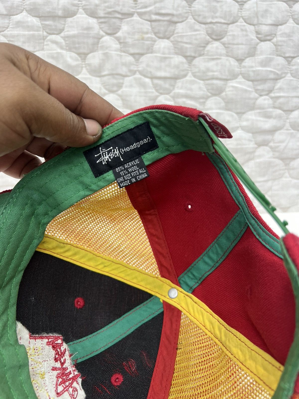 Stussy RARE💥💥💥STUSSY RASTA POSITIVE VIBE MESH HAT Size ONE SIZE - 8 Thumbnail
