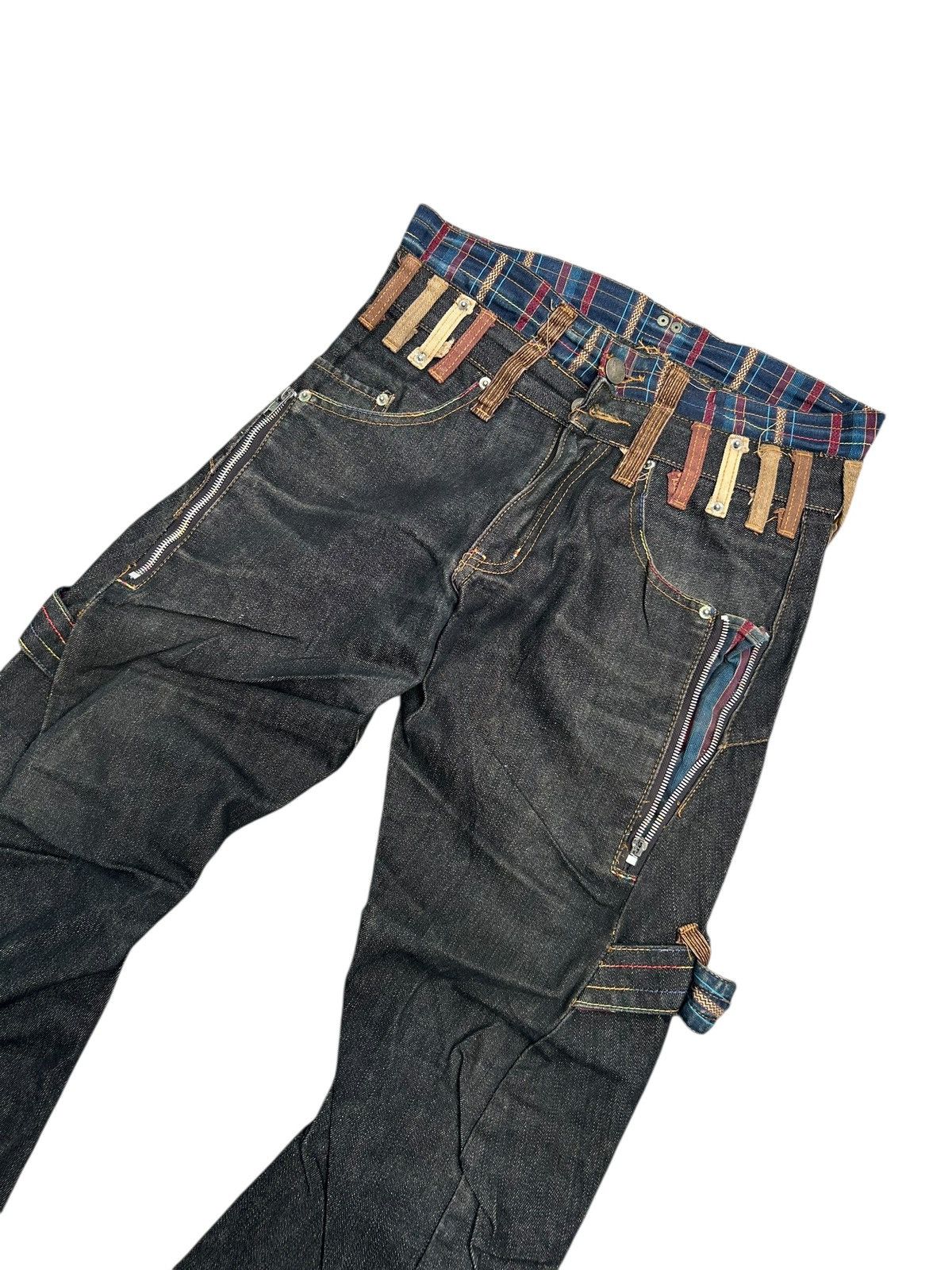 Japanese Brand × Kapital × Vintage Double Waist Japanese Punk Bondage Denim Jeans Size US 31 - 5 Thumbnail