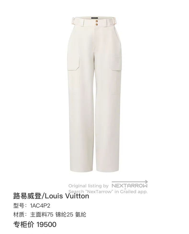 Louis Vuitton Louis Vuitton White nylon straight-leg pants Size US 38 / EU 54 - 6 Thumbnail