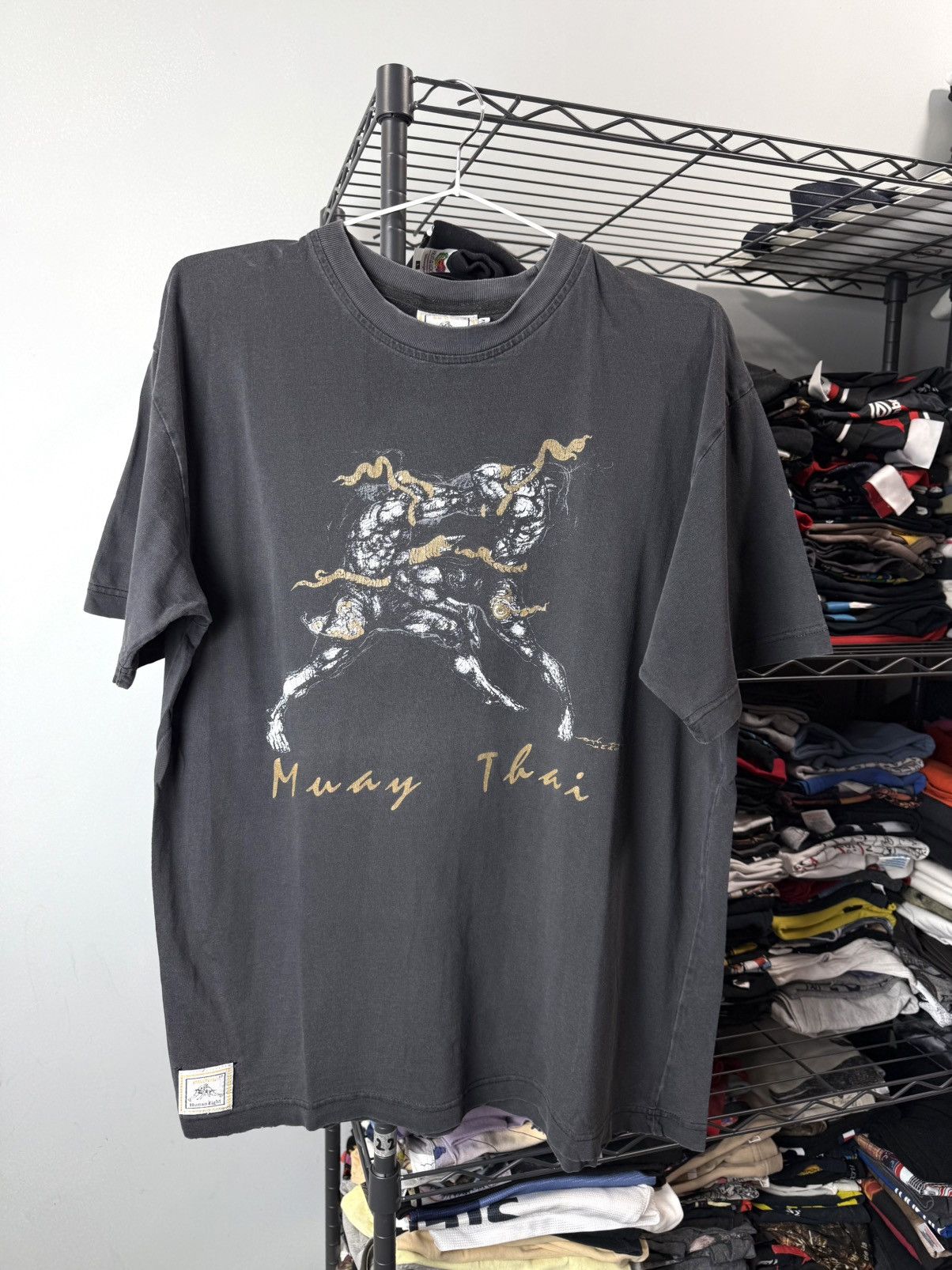 Vintage 1990’s Vintage Muay Thai Boxing Fighting T Shirt Size US L / EU 52-54 / 3 - 1 Thumbnail