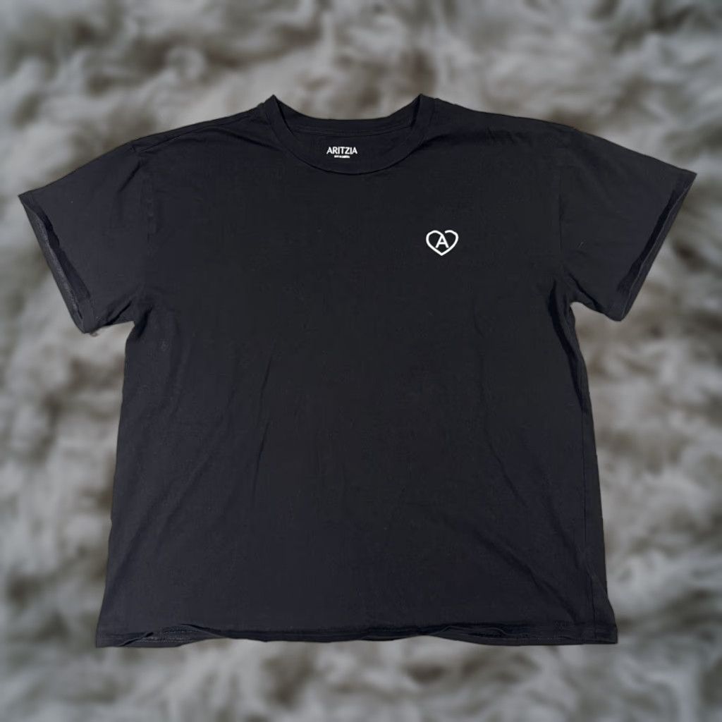Aritzia ARITZIA T-Shirt Black 1X Women Cotton Heart Motif Thank You Shirt Size XL / US 12-14 / IT 48-50 - 1 Thumbnail