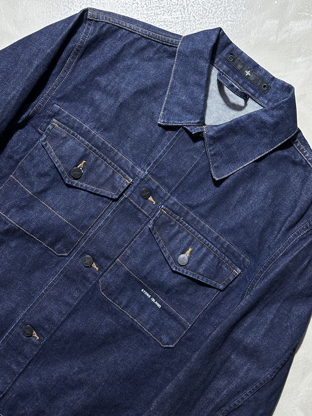 Stone Island Vintage Stone Island Denims Navy 00s Denim Tracker Jacket Size US XL / EU 56 / 4 - 8 Thumbnail