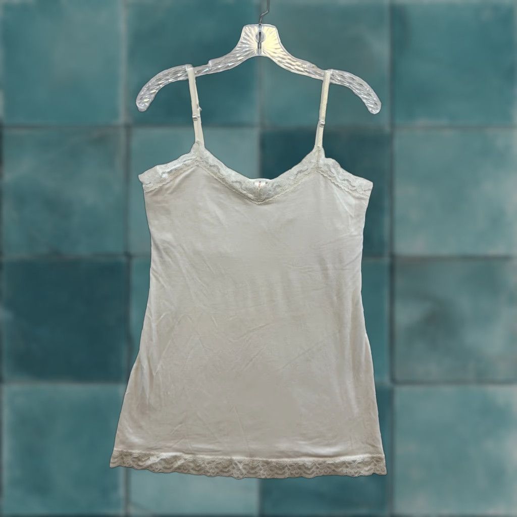Vintage Y2K Vintage No Boundaries Camisole Tank Top White Lace Grunge Boho Fairy Large L Shirt Womens Size L / US 10 / IT 46 - 1 Thumbnail
